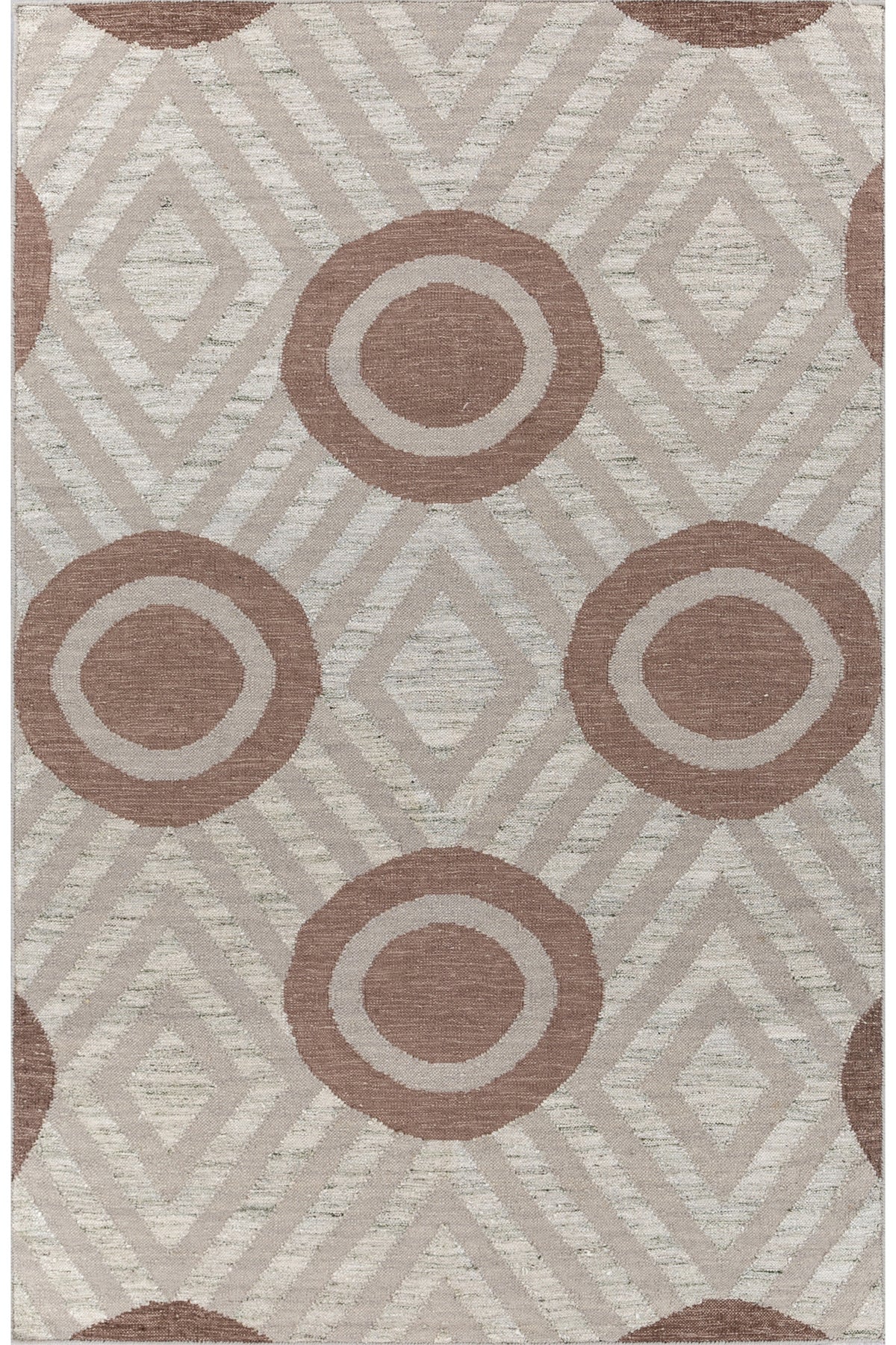 Jaipur Rugs Soft Modern Geomatric 5X8 Feet Rug| White Ice & Classic Gray Hand Knotted Dhurrie Carpet For Living Room
