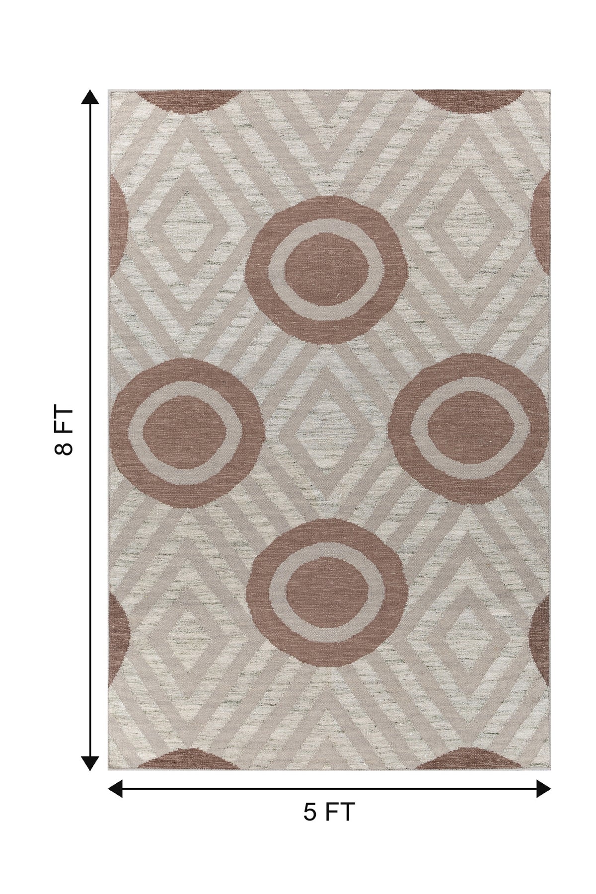 Jaipur Rugs Soft Modern Geomatric 5X8 Feet Rug| White Ice & Classic Gray Hand Knotted Dhurrie Carpet For Living Room