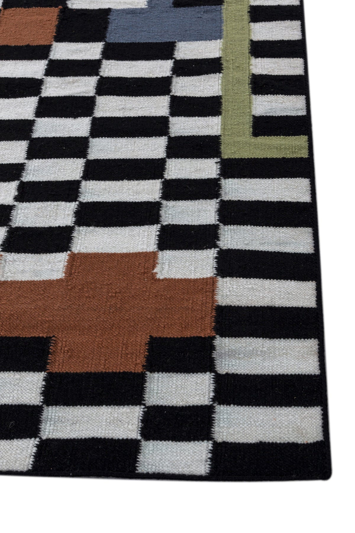 Jaipur Rugs Soft Striped 6X9 Feet Rug| Ebony & Undyed White Hand Knotted Dhurrie Carpet For Living Room