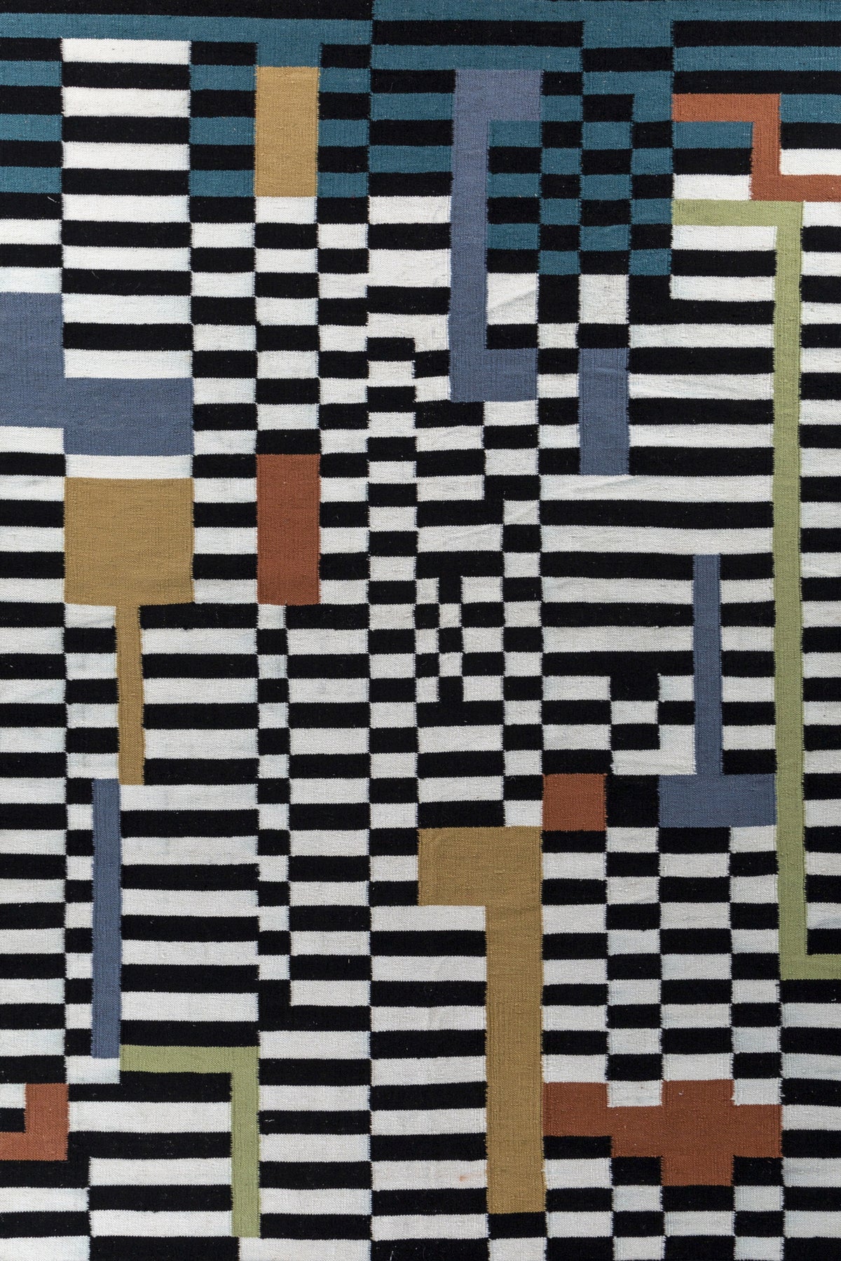 Jaipur Rugs Soft Striped 6X9 Feet Rug| Ebony & Undyed White Hand Knotted Dhurrie Carpet For Living Room