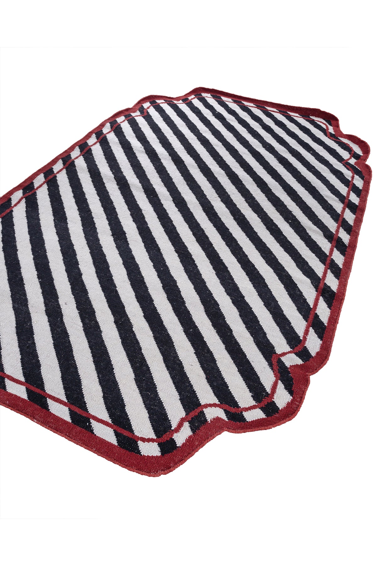 Jaipur Rugs Soft Striped 5X8 Feet Rug| Dove & Ebony Hand Knotted Dhurrie Carpet For Living Room