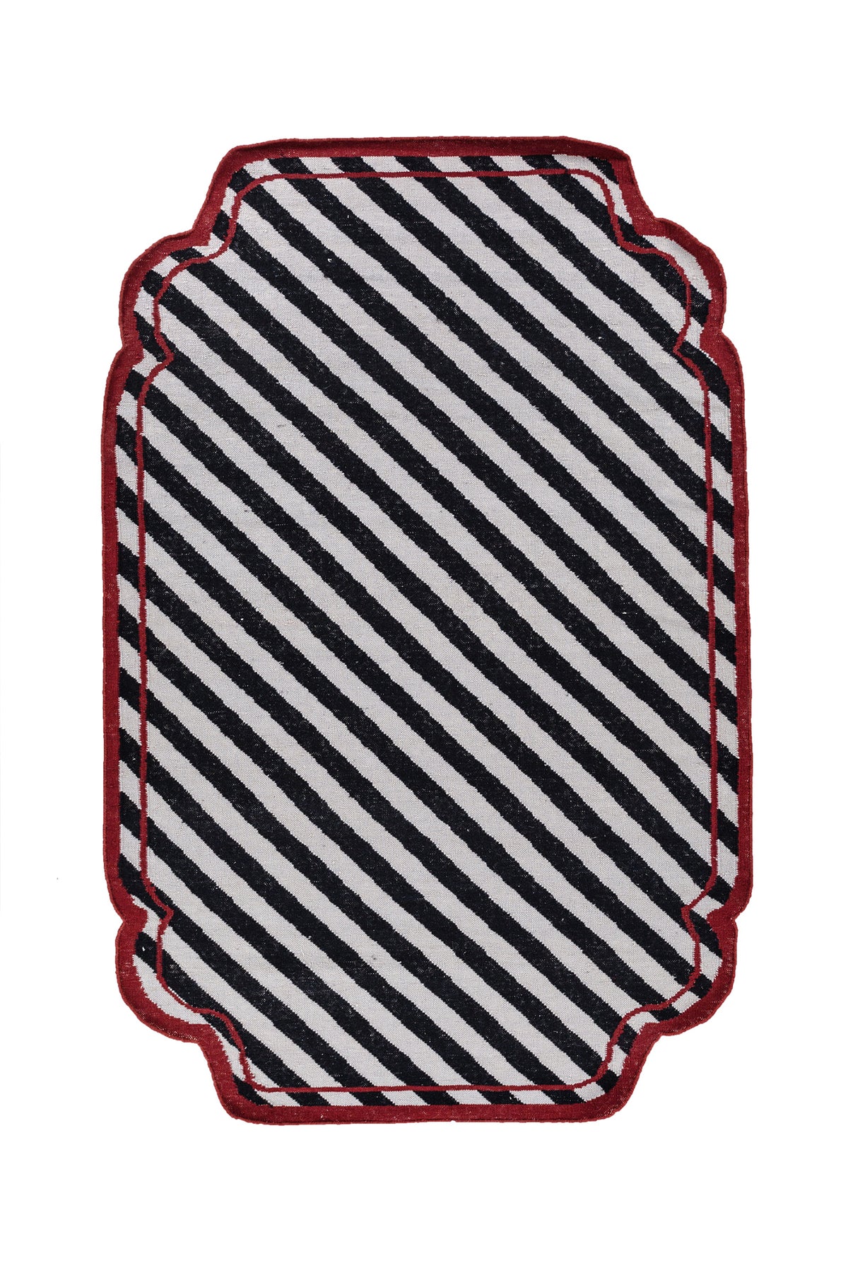 Jaipur Rugs Soft Striped 5X8 Feet Rug| Dove & Ebony Hand Knotted Dhurrie Carpet For Living Room