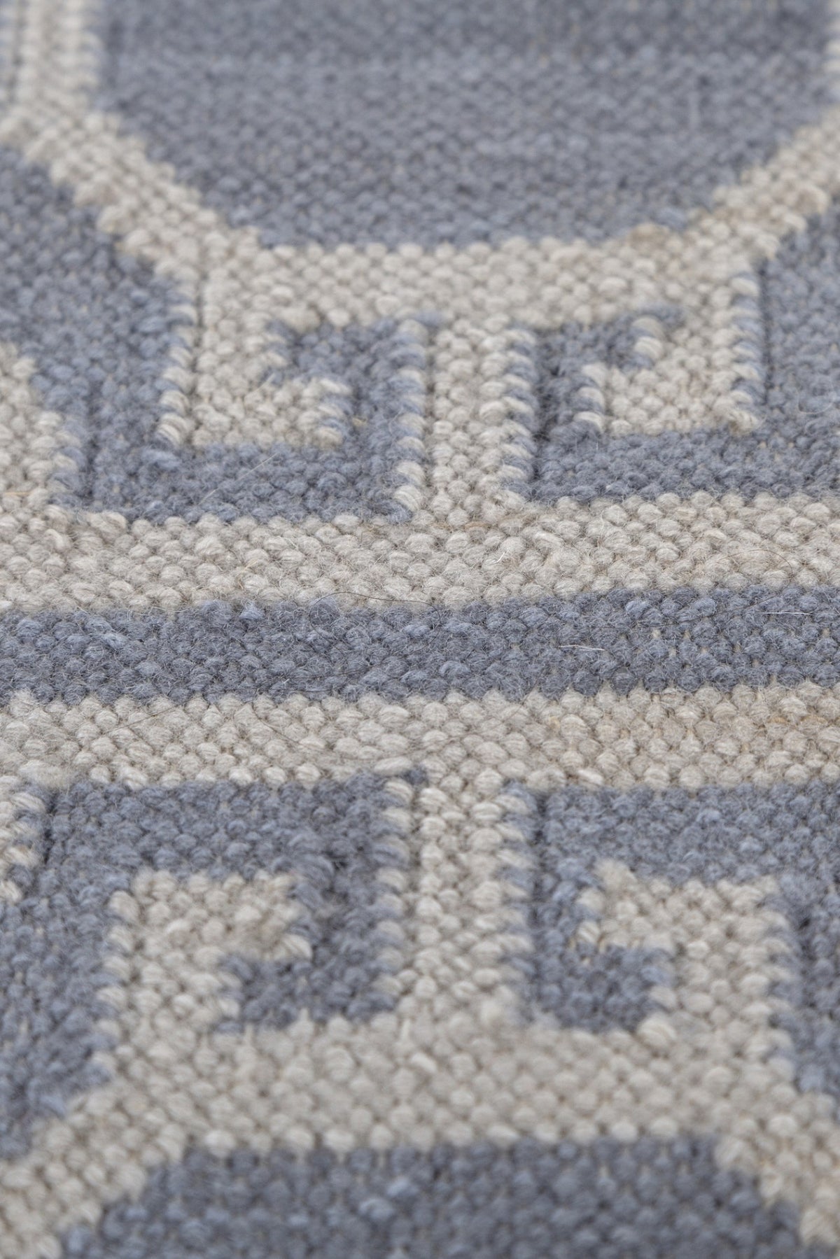 Jaipur Rugs Soft Geomatric With Greek Key Border 8X10 Feet Rug| Light Silver & Silver Lake Blue Hand Knotted Dhurrie Carpet For Living Room