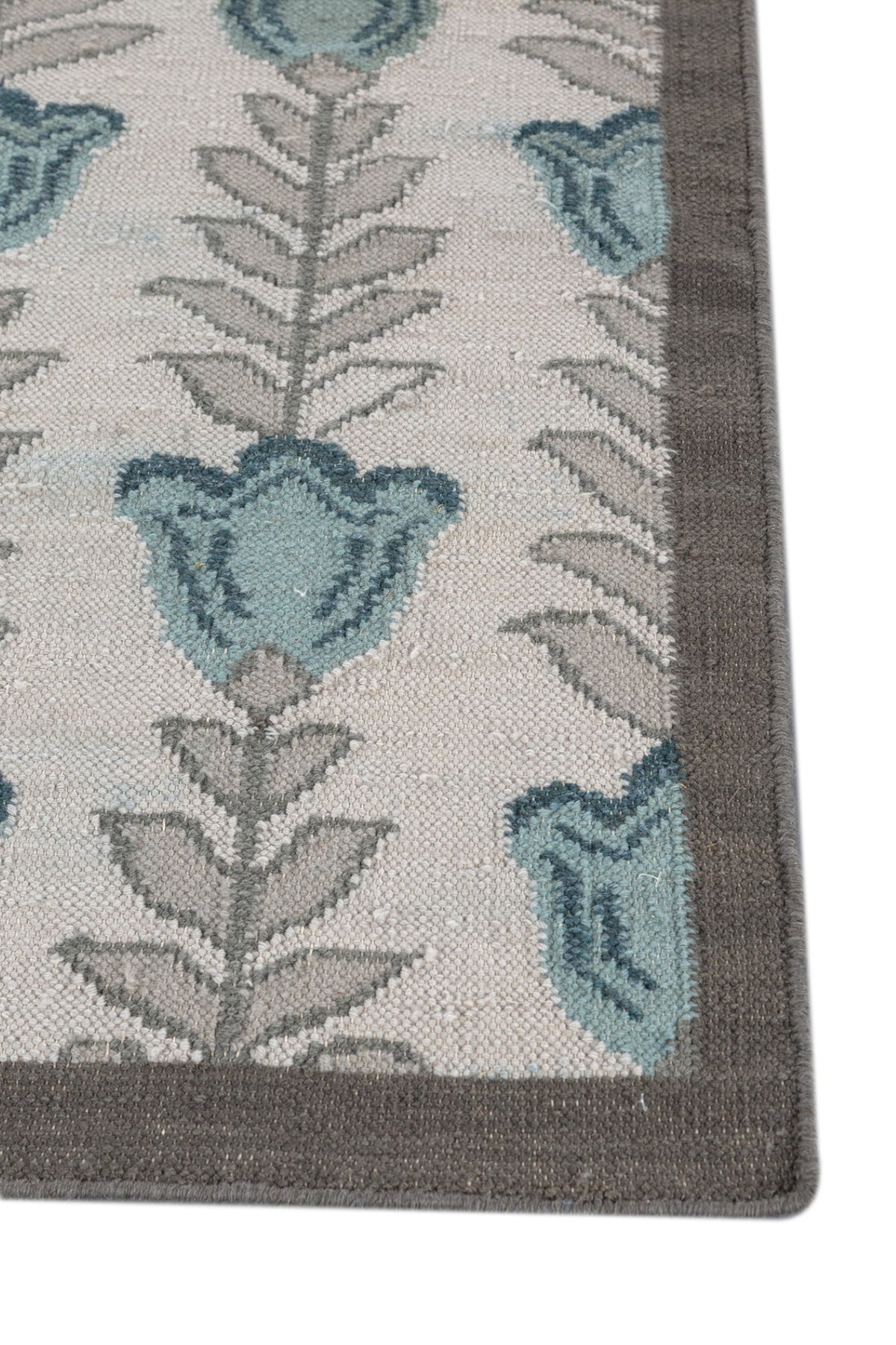 Jaipur Rugs Soft Ethnic Floral 5X8 Feet Rug| Light Silver & Classic Gray Hand Knotted Dhurrie Carpet For Living Room