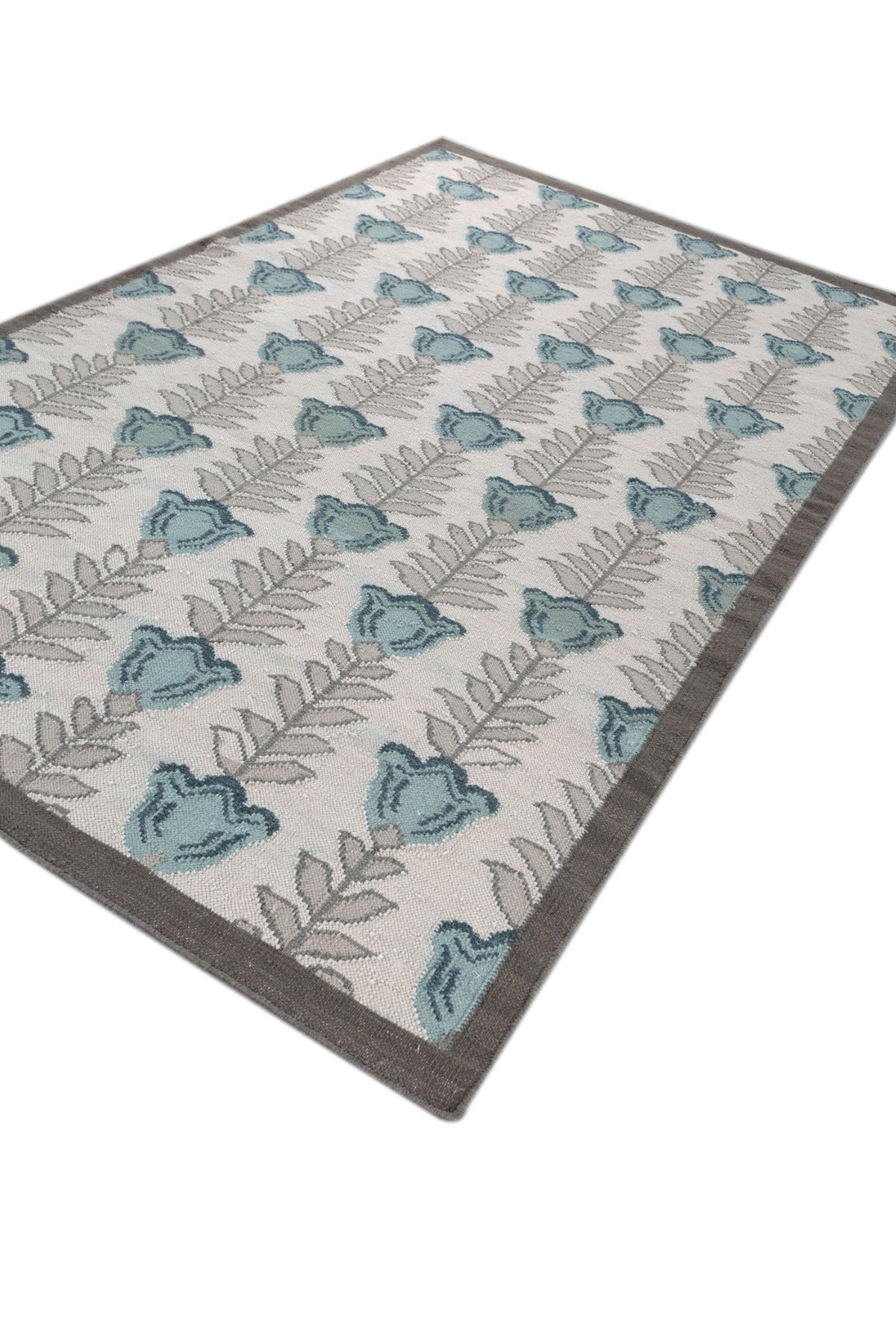 Jaipur Rugs Soft Ethnic Floral 5X8 Feet Rug| Light Silver & Classic Gray Hand Knotted Dhurrie Carpet For Living Room