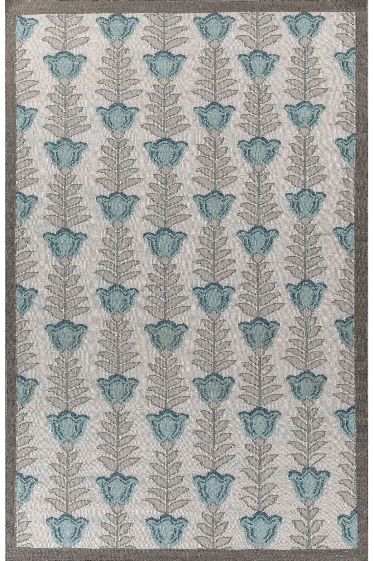 Jaipur Rugs Soft Ethnic Floral 5X8 Feet Rug| Light Silver & Classic Gray Hand Knotted Dhurrie Carpet For Living Room