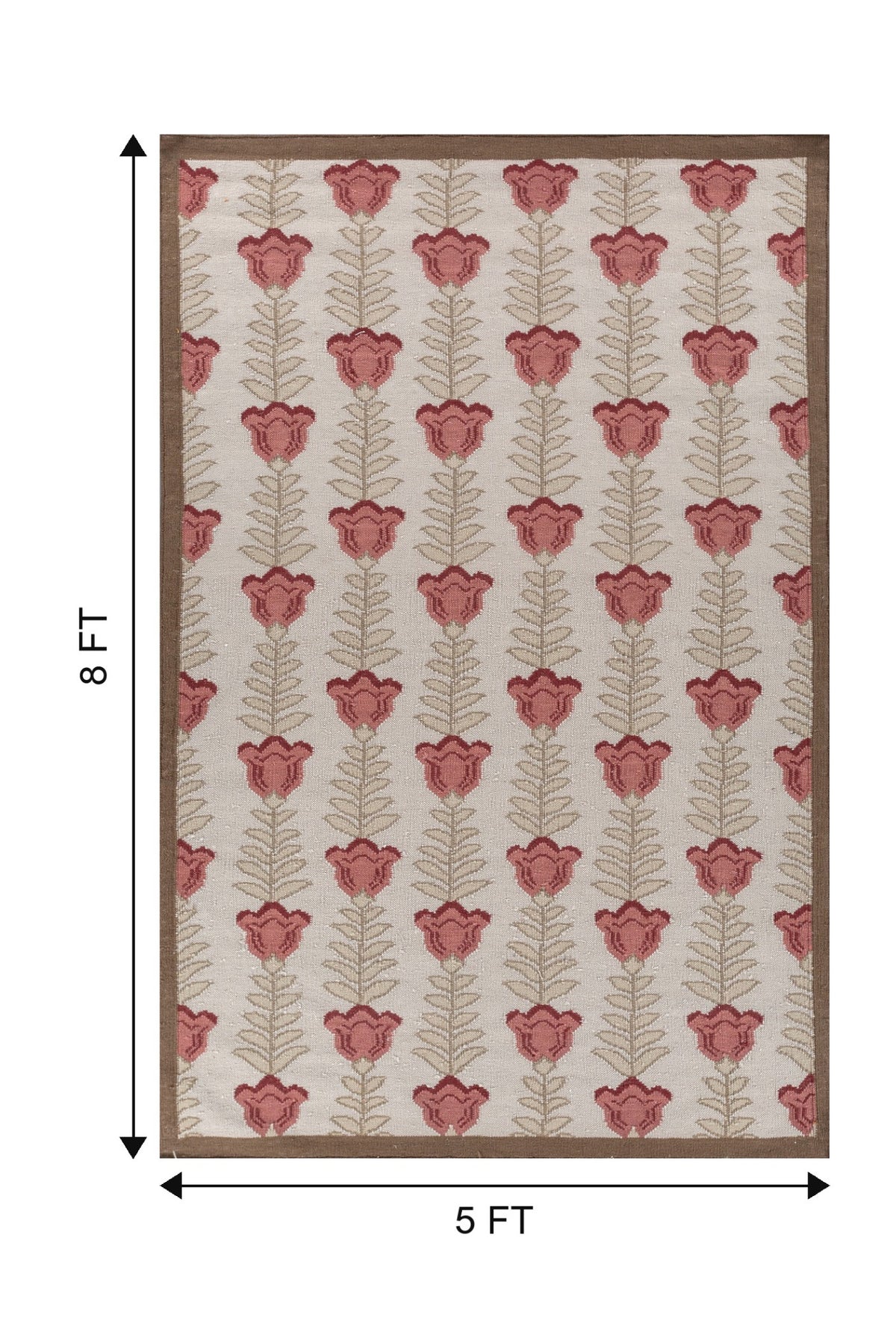 Jaipur Rugs Soft Ethnic Floral 5X8 Feet Rug| Ivory & Golden Mist Hand Knotted Dhurrie Carpet For Living Room