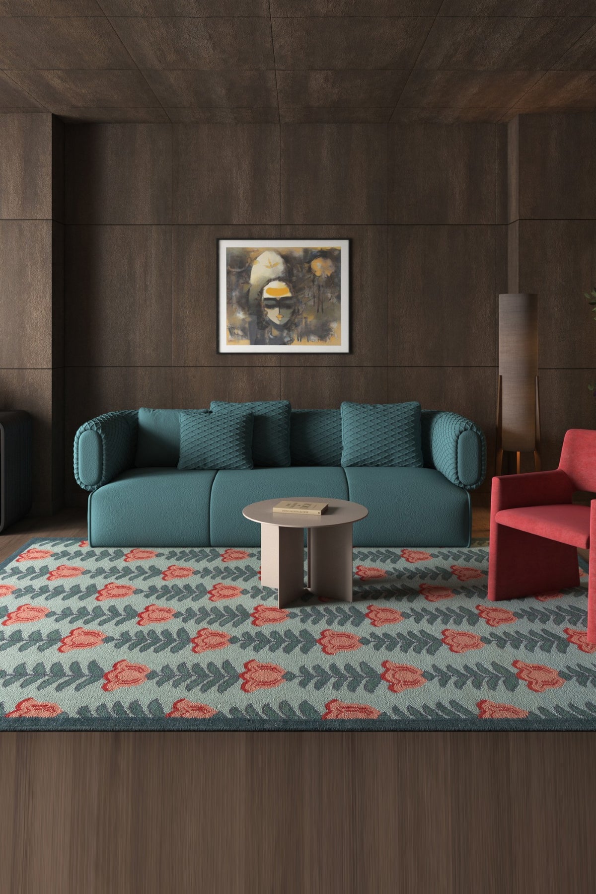 Jaipur Rugs Soft Ethnic Floral 5X8 Feet Rug| Lichen & Capri Hand Knotted Dhurrie Carpet For Living Room