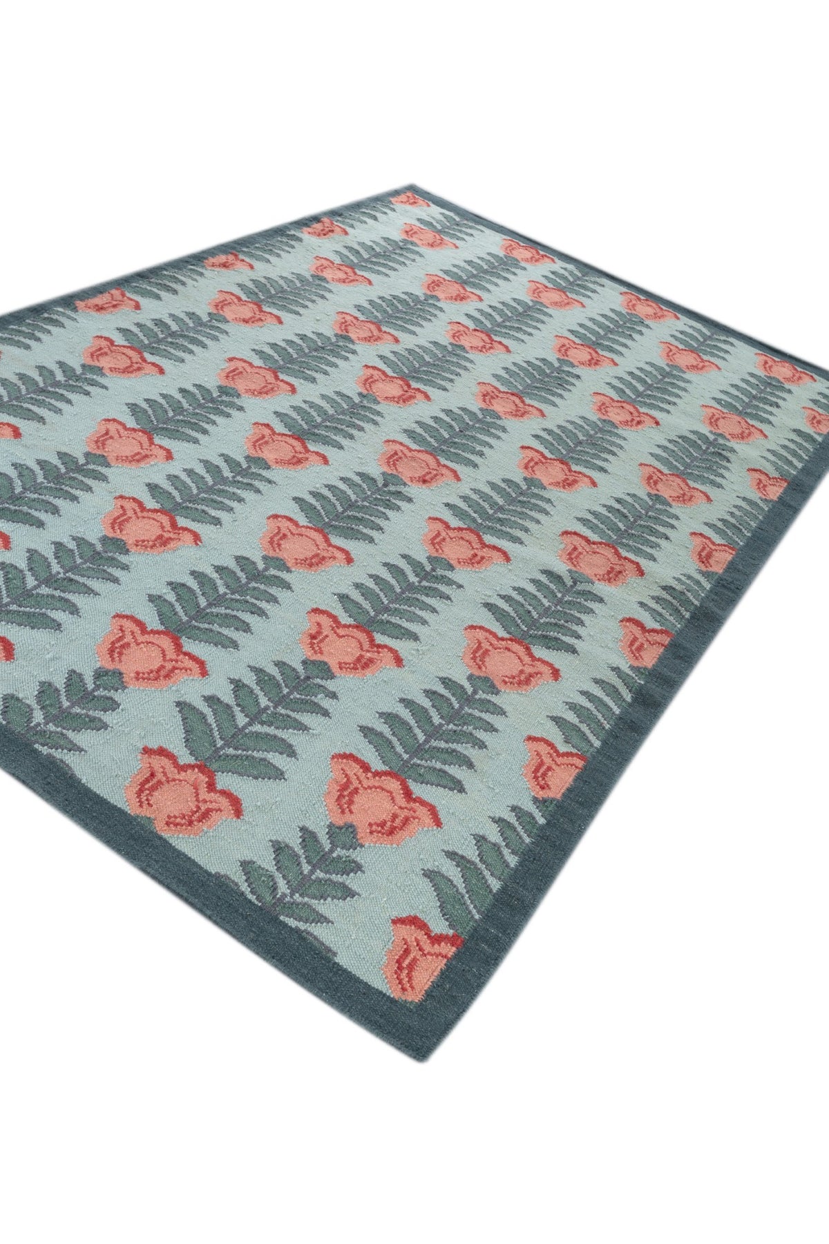 Jaipur Rugs Soft Ethnic Floral 5X8 Feet Rug| Lichen & Capri Hand Knotted Dhurrie Carpet For Living Room