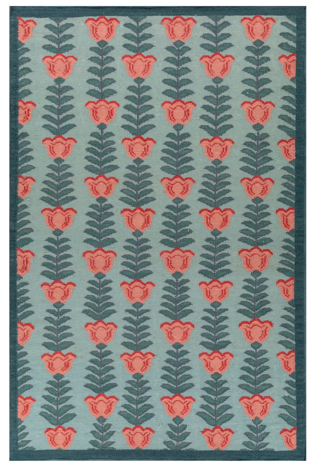 Jaipur Rugs Soft Ethnic Floral 5X8 Feet Rug| Lichen & Capri Hand Knotted Dhurrie Carpet For Living Room