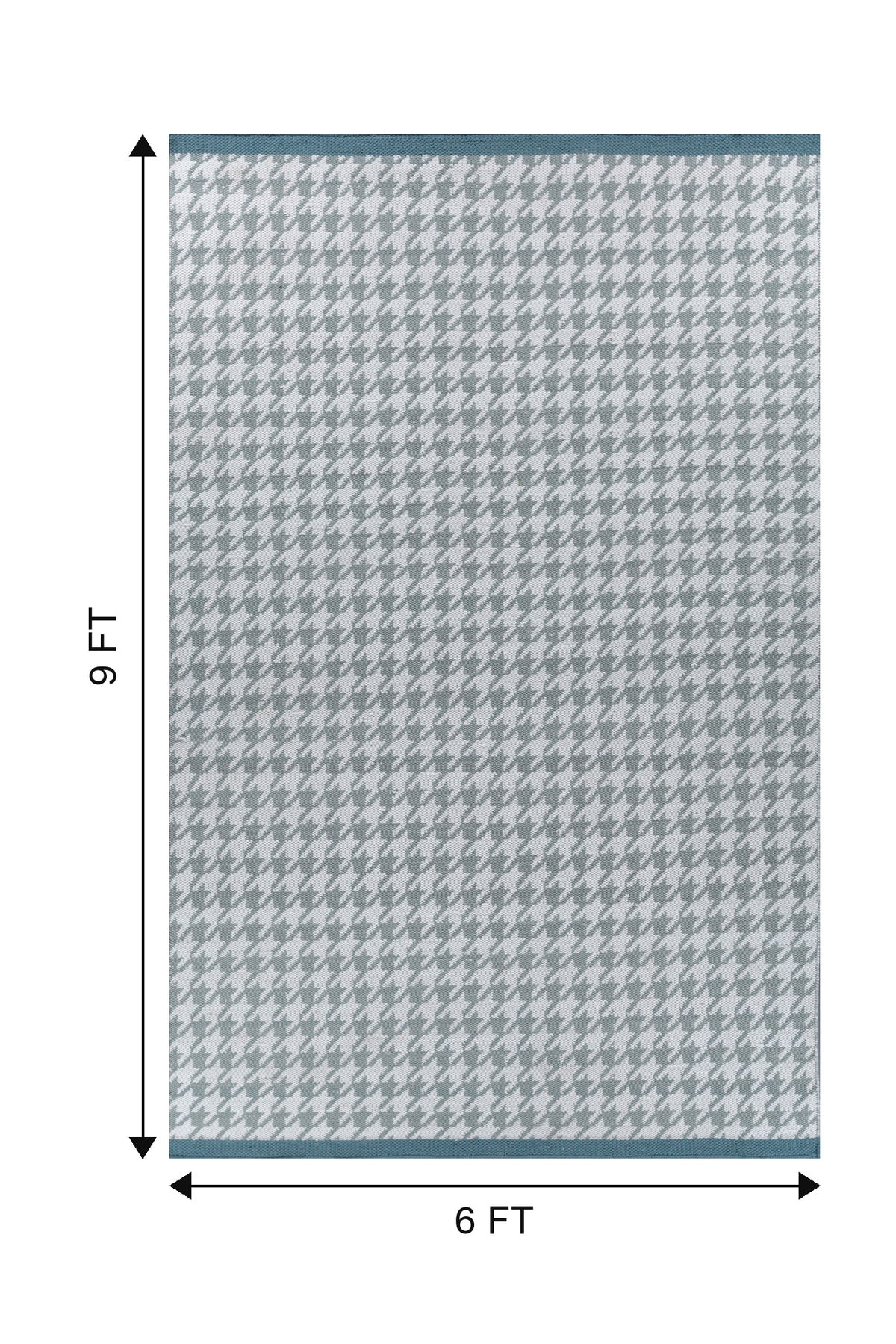 Jaipur Rugs Soft Houndstooth 6X9 Feet Rug| Silver Sea Moss & Undyed White Hand Knotted Dhurrie Carpet For Living Room