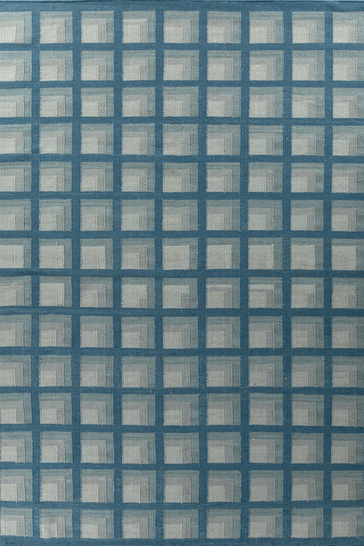 Jaipur Rugs Soft Checkered 4X6 Feet Rug| Capri & Aruba Blue Hand Knotted Dhurrie Carpet For Living Room