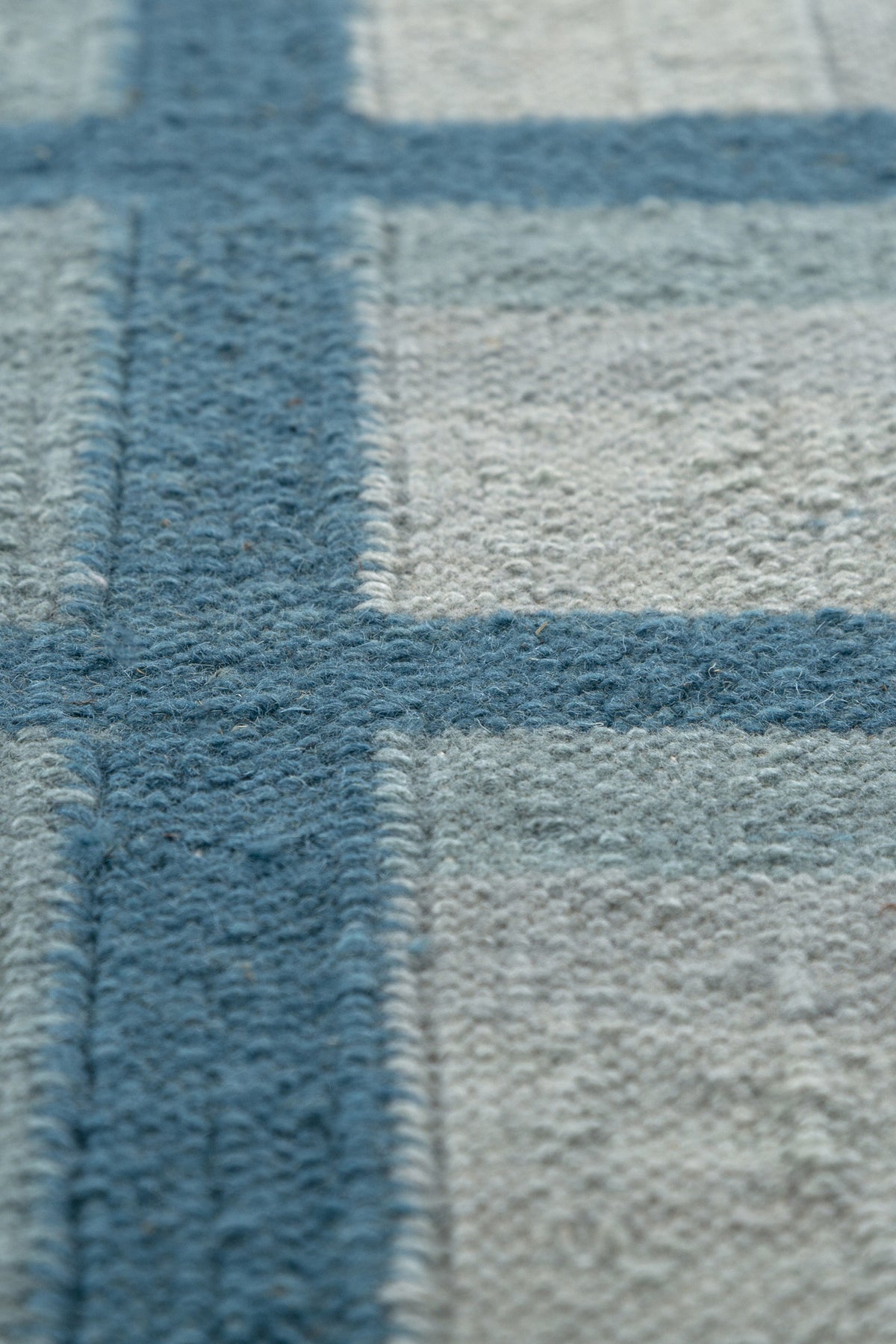 Jaipur Rugs Soft Checkered 5X8 Feet Rug| Capri & Aruba Blue Hand Knotted Dhurrie Carpet For Living Room