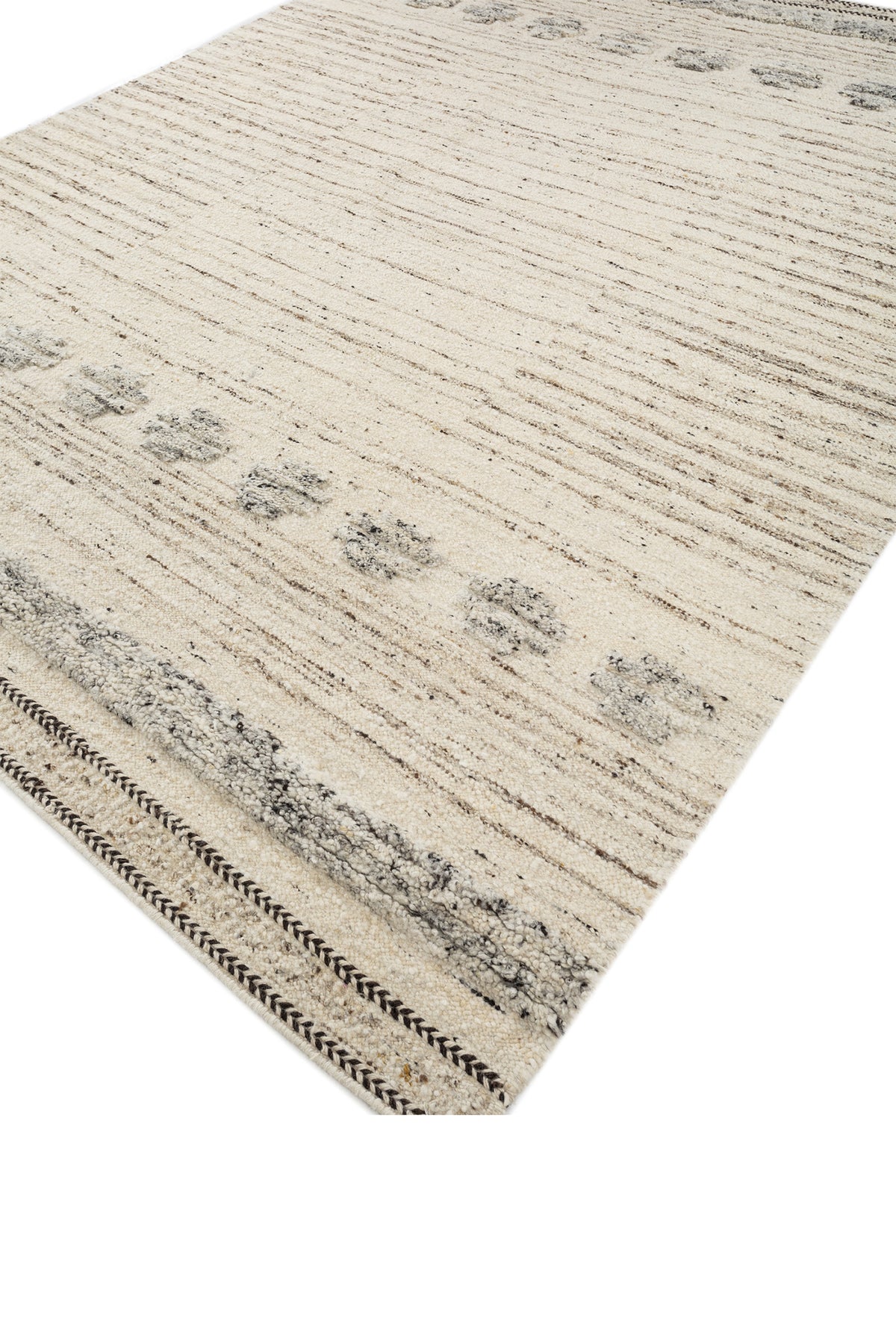 Jaipur Rugs Soft Moroccan and Tribal 5'6X8 Feet Rug| Natural Cream & Natural Mink Hand Knotted Dhurrie Carpet For Living Room