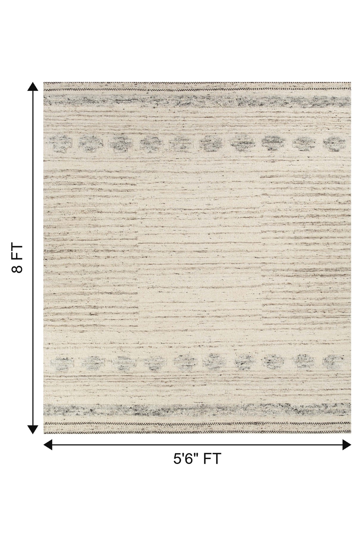 Jaipur Rugs Soft Moroccan and Tribal 5'6X8 Feet Rug| Natural Cream & Natural Mink Hand Knotted Dhurrie Carpet For Living Room