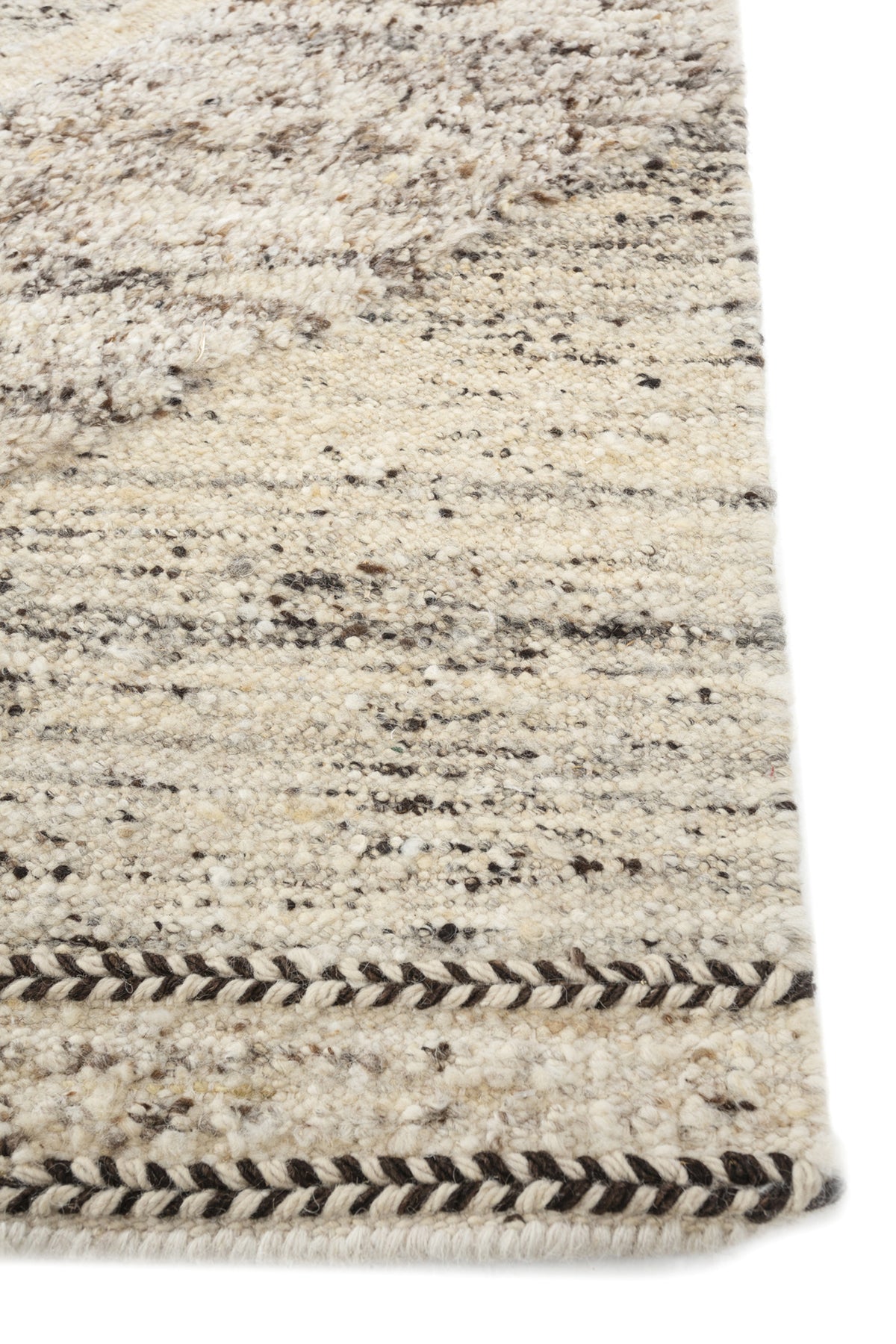 Jaipur Rugs Soft Moroccan and Tribal 6'6X9'10 Feet Rug| Natural Cream & Natural White Hand Knotted Dhurrie Carpet For Living Room