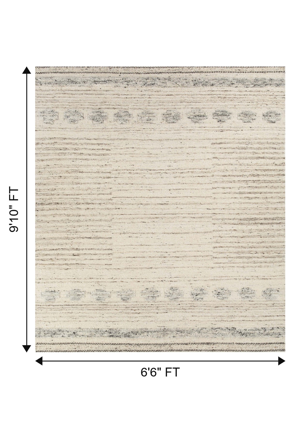 Jaipur Rugs Soft Moroccan and Tribal 6'6X9'10 Feet Rug| Natural Cream & Natural Mink Hand Knotted Dhurrie Carpet For Living Room