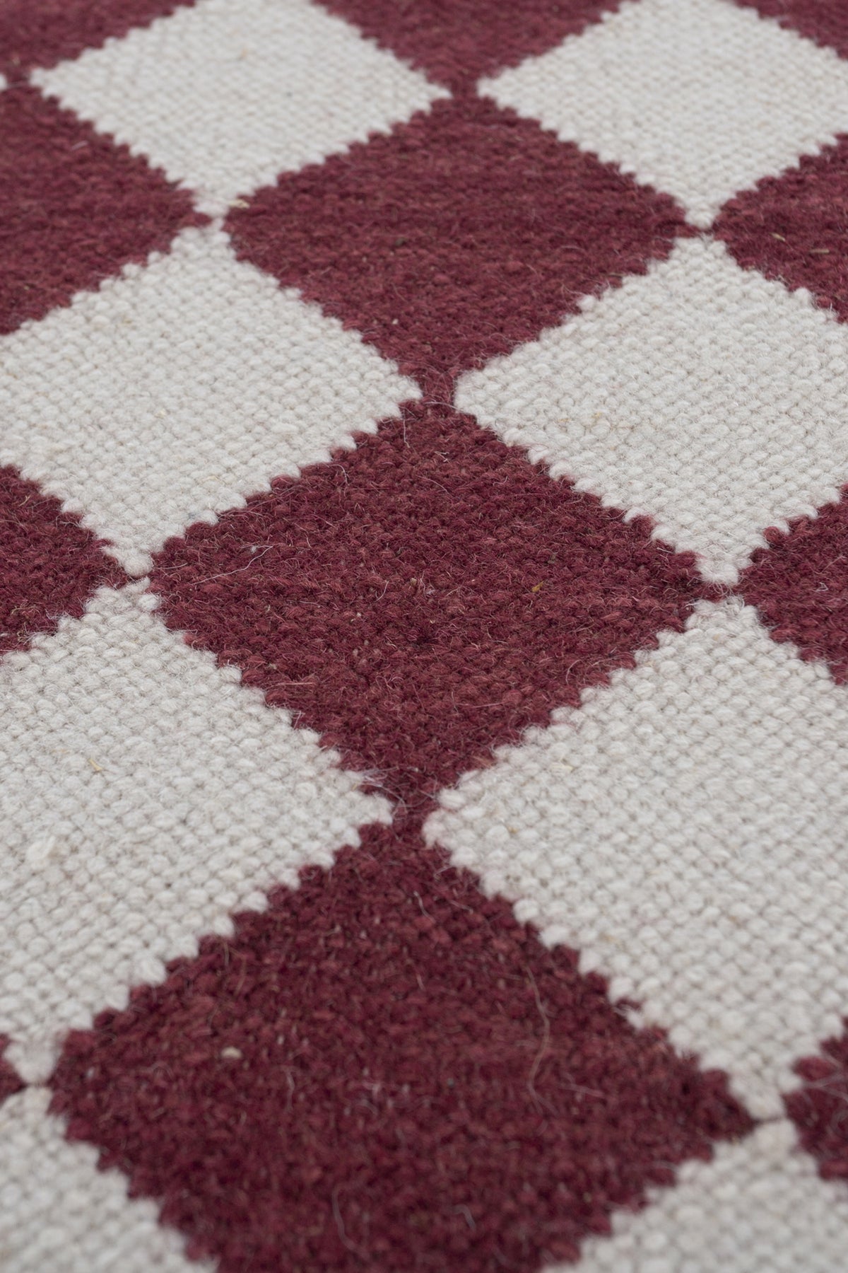 Jaipur Rugs Soft Harlequin 5X8 Feet Rug| Deep Red & White Hand Knotted Dhurrie Carpet For Living Room
