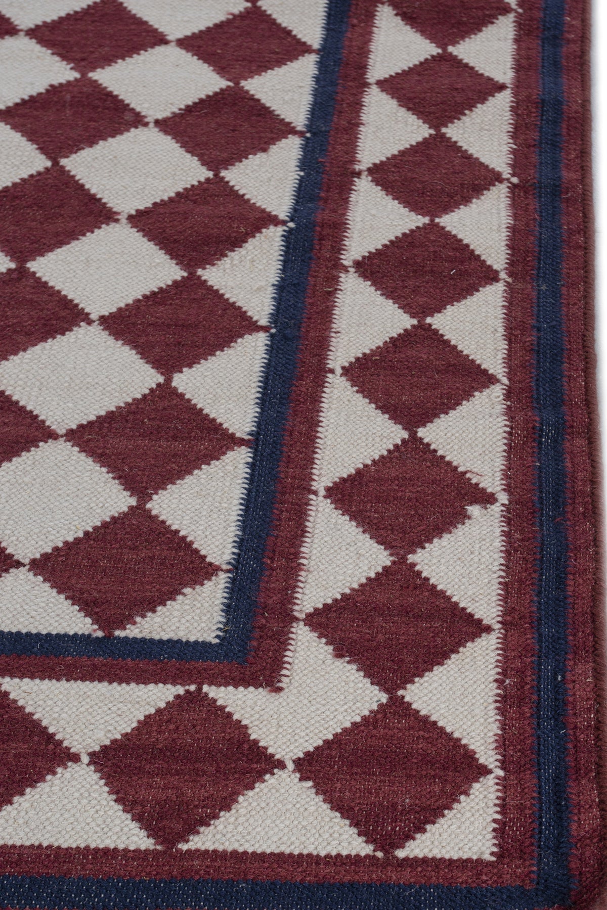 Jaipur Rugs Soft Harlequin 5X8 Feet Rug| Deep Red & White Hand Knotted Dhurrie Carpet For Living Room