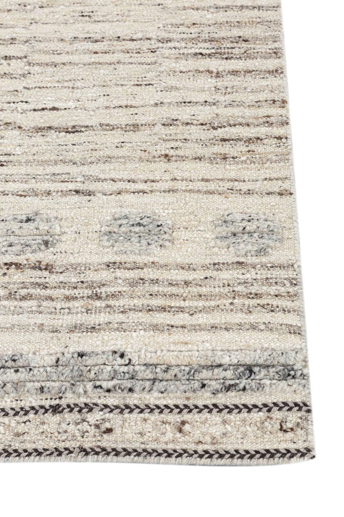 Jaipur Rugs Soft Moroccan and Tribal 3'4X9 Feet Rug| Natural Cream & Natural Mink Hand Knotted Dhurrie Carpet For Living Room