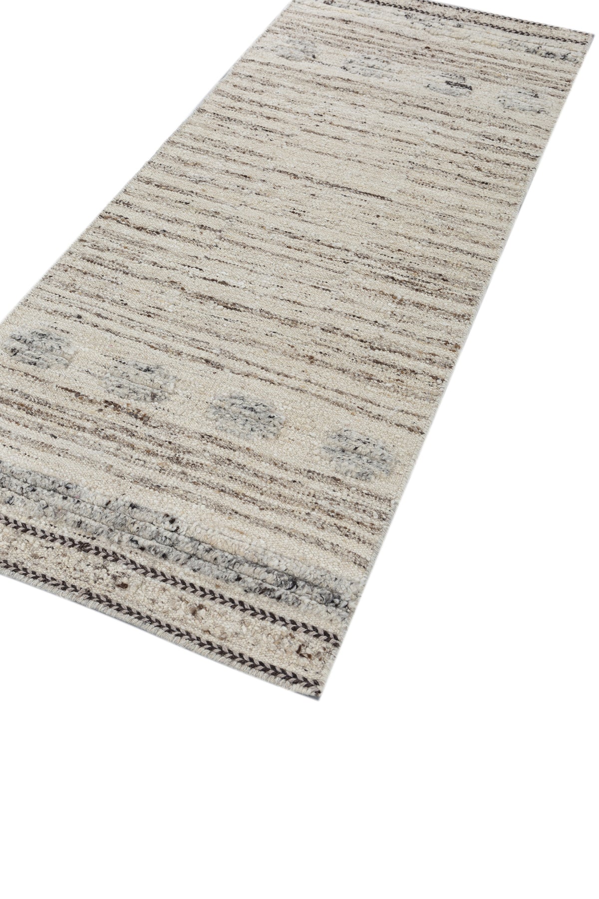 Jaipur Rugs Soft Moroccan and Tribal 3'4X9 Feet Rug| Natural Cream & Natural Mink Hand Knotted Dhurrie Carpet For Living Room