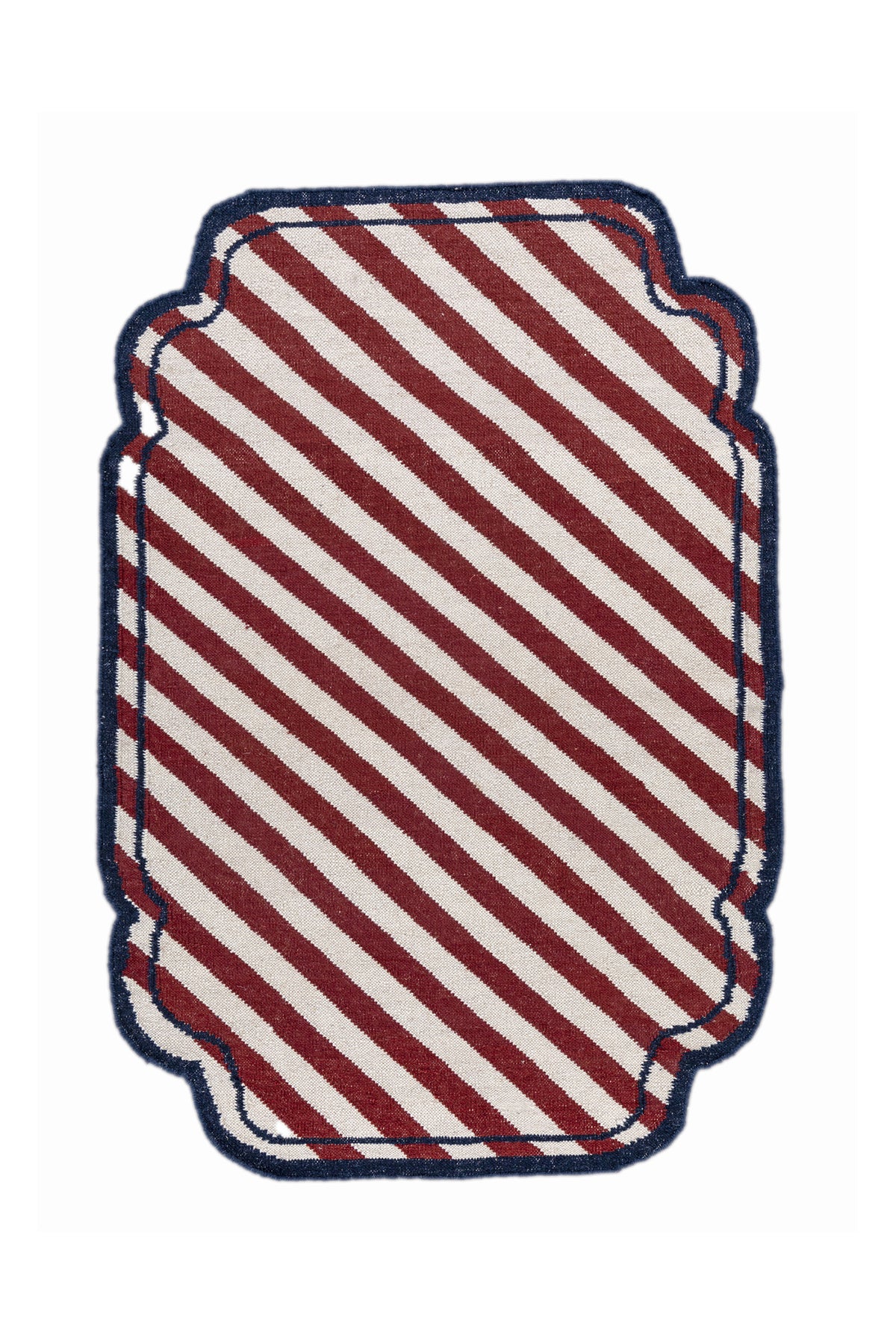Jaipur Rugs Soft Striped 5X8 Feet Rug| Medium Red & White Hand Knotted Dhurrie Carpet For Living Room