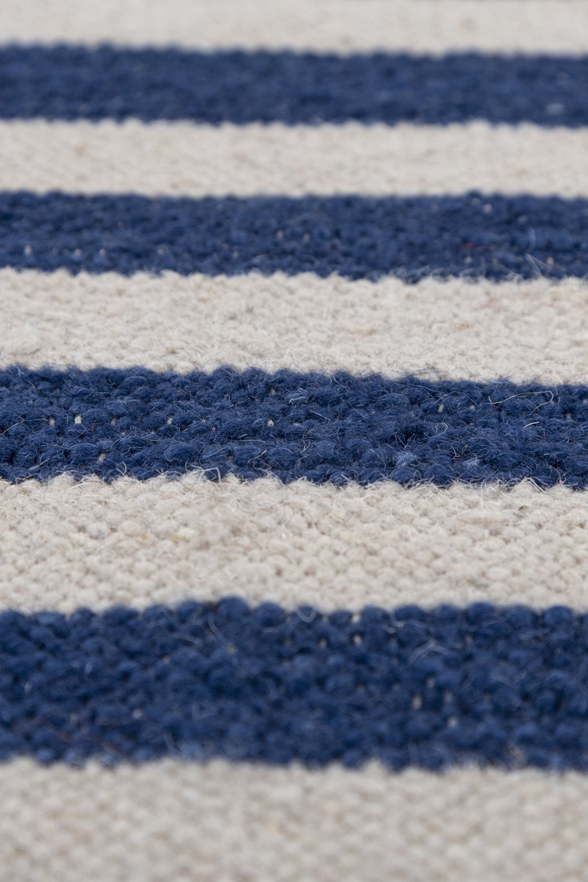 Jaipur Rugs Soft Striped 6X6 Feet Rug| White & Medium Cobalt Hand Knotted Dhurrie Carpet For Living Room