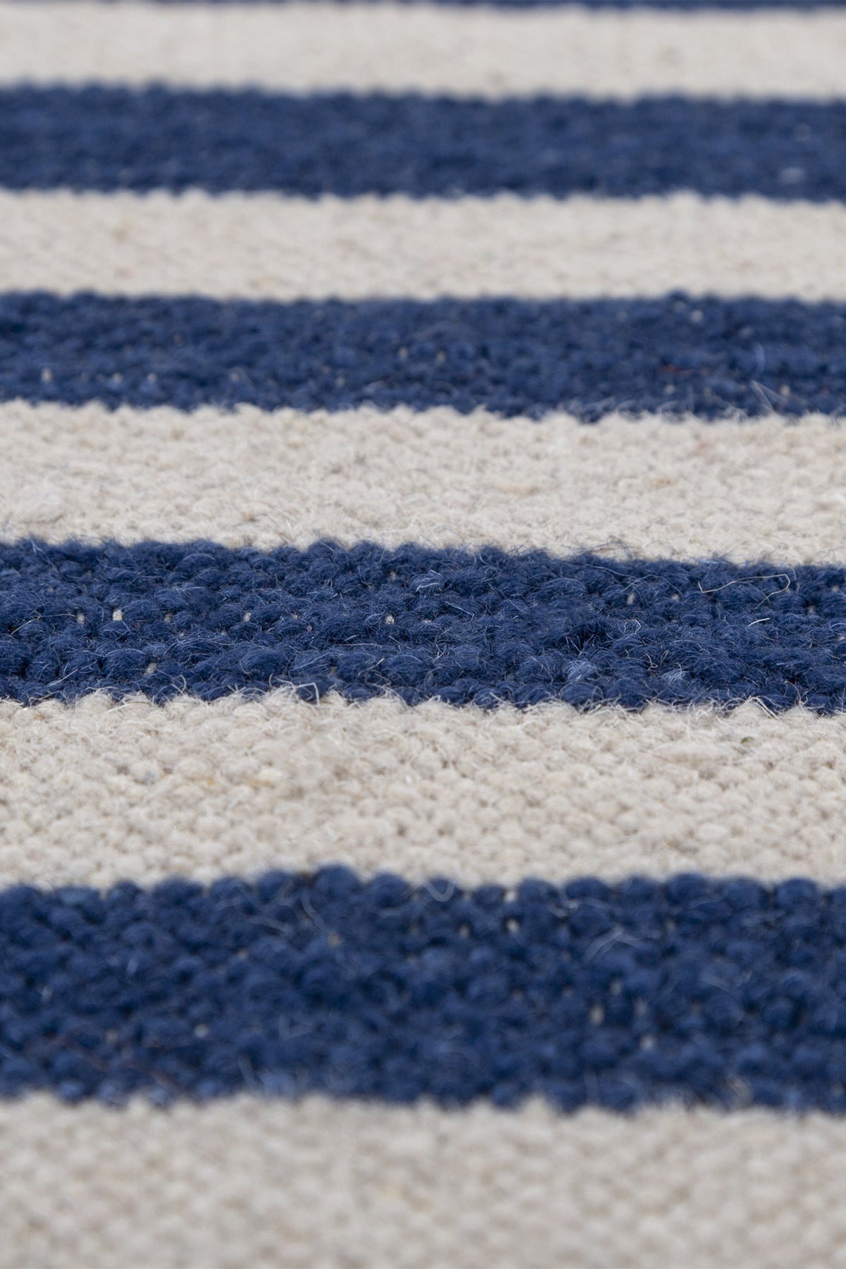 Jaipur Rugs Soft Striped 8X8 Feet Rug| White & Medium Cobalt Hand Knotted Dhurrie Carpet For Living Room