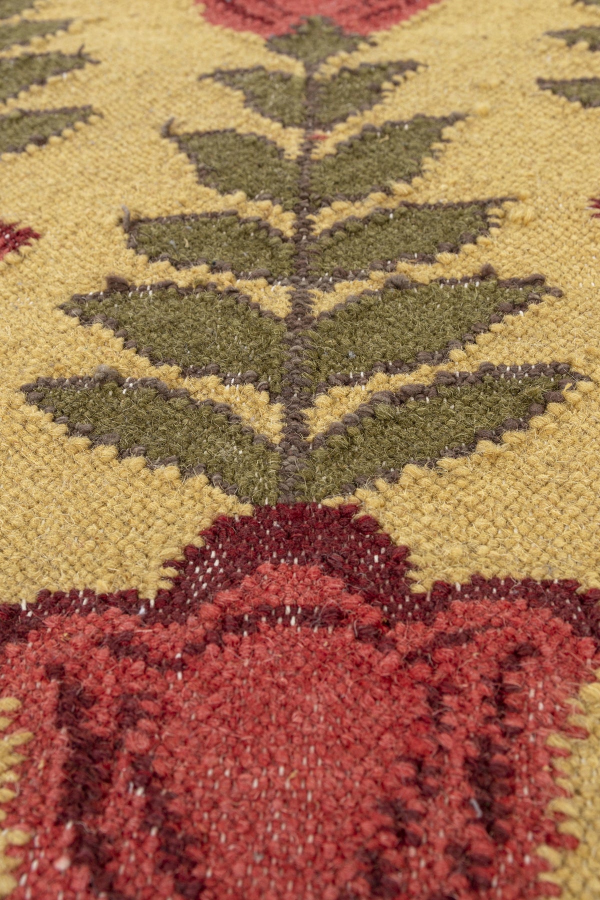 Jaipur Rugs Soft Ethnic Floral 8X10 Feet Rug| Nugget Gold & Walnut Hand Knotted Dhurrie Carpet For Living Room