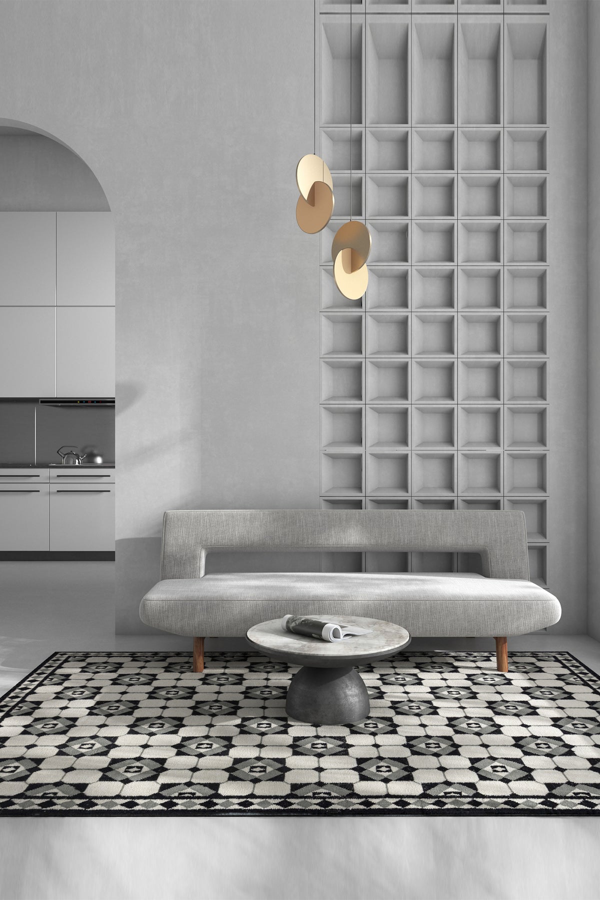 Jaipur Rugs Soft Geomatric 6X9 Feet Rug| Undyed White Hand Knotted Dhurrie Carpet For Living Room