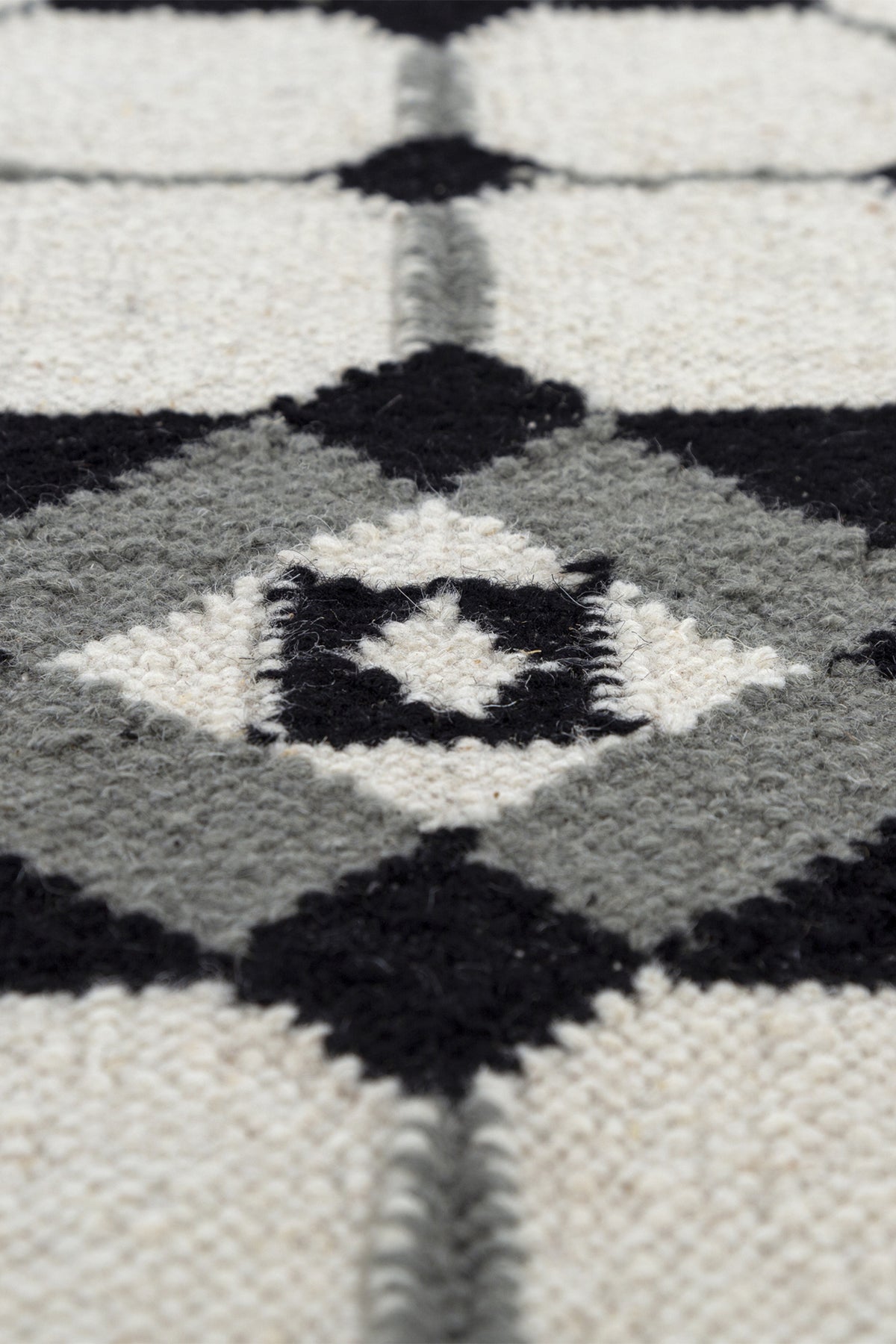 Jaipur Rugs Soft Geomatric 6X9 Feet Rug| Undyed White Hand Knotted Dhurrie Carpet For Living Room