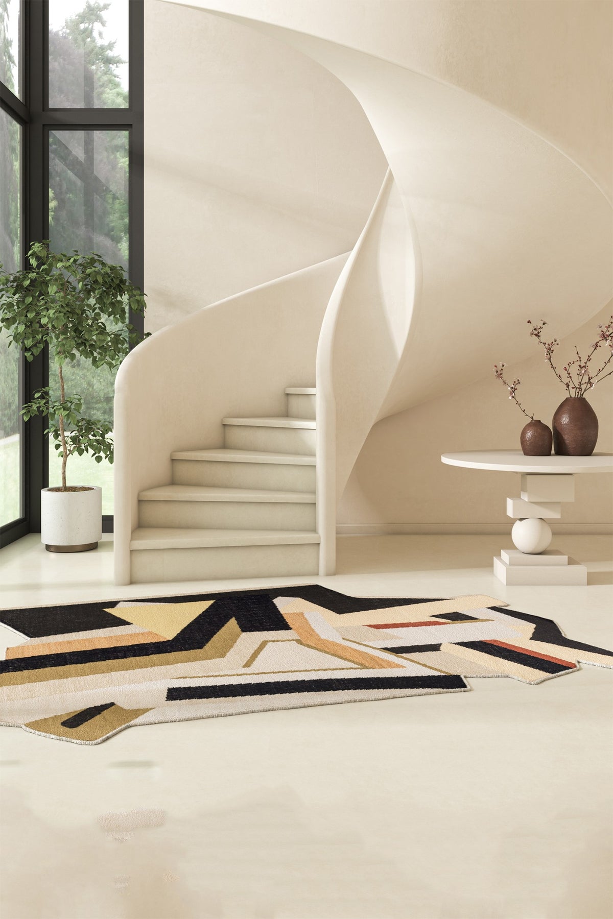 Jaipur Rugs Soft Abstract 6X9 Feet Rug| Caviar & Ebony Hand Knotted Dhurrie Carpet For Living Room