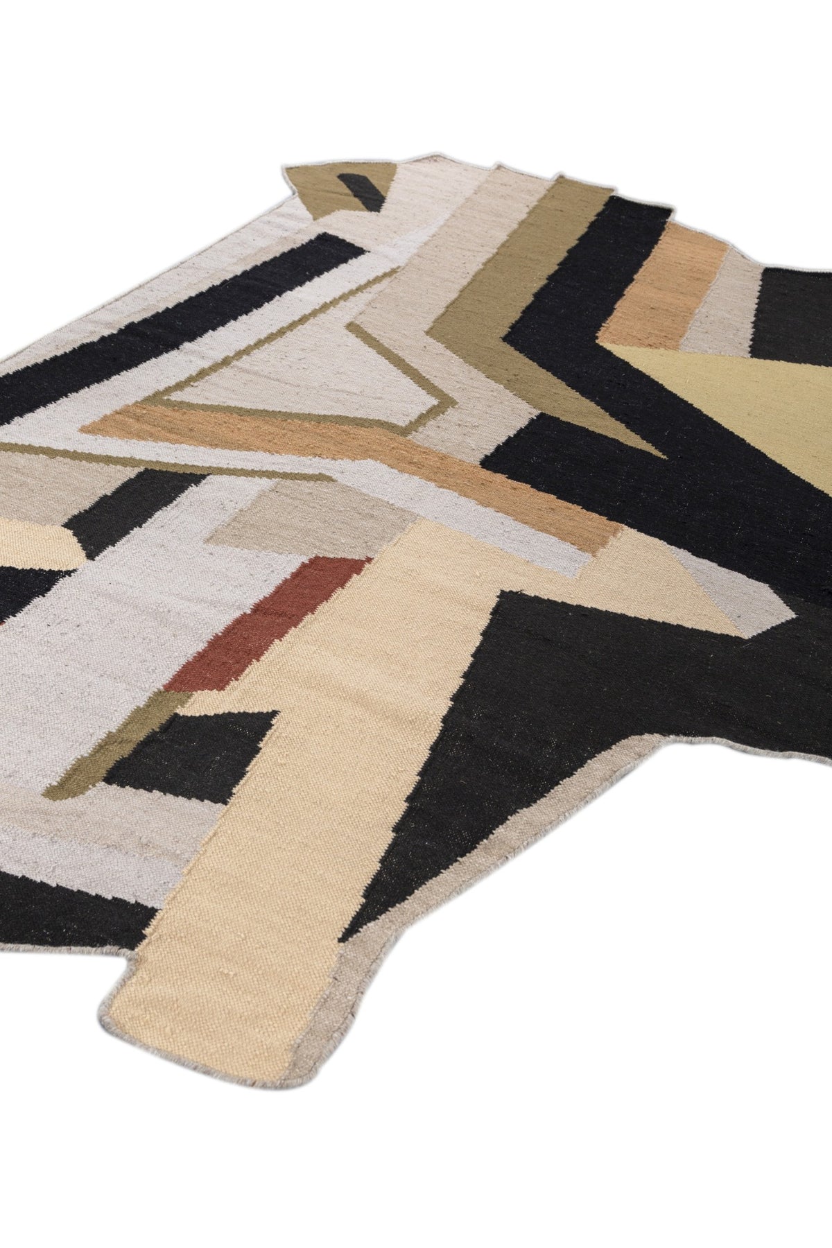 Jaipur Rugs Soft Abstract 6X9 Feet Rug| Caviar & Ebony Hand Knotted Dhurrie Carpet For Living Room