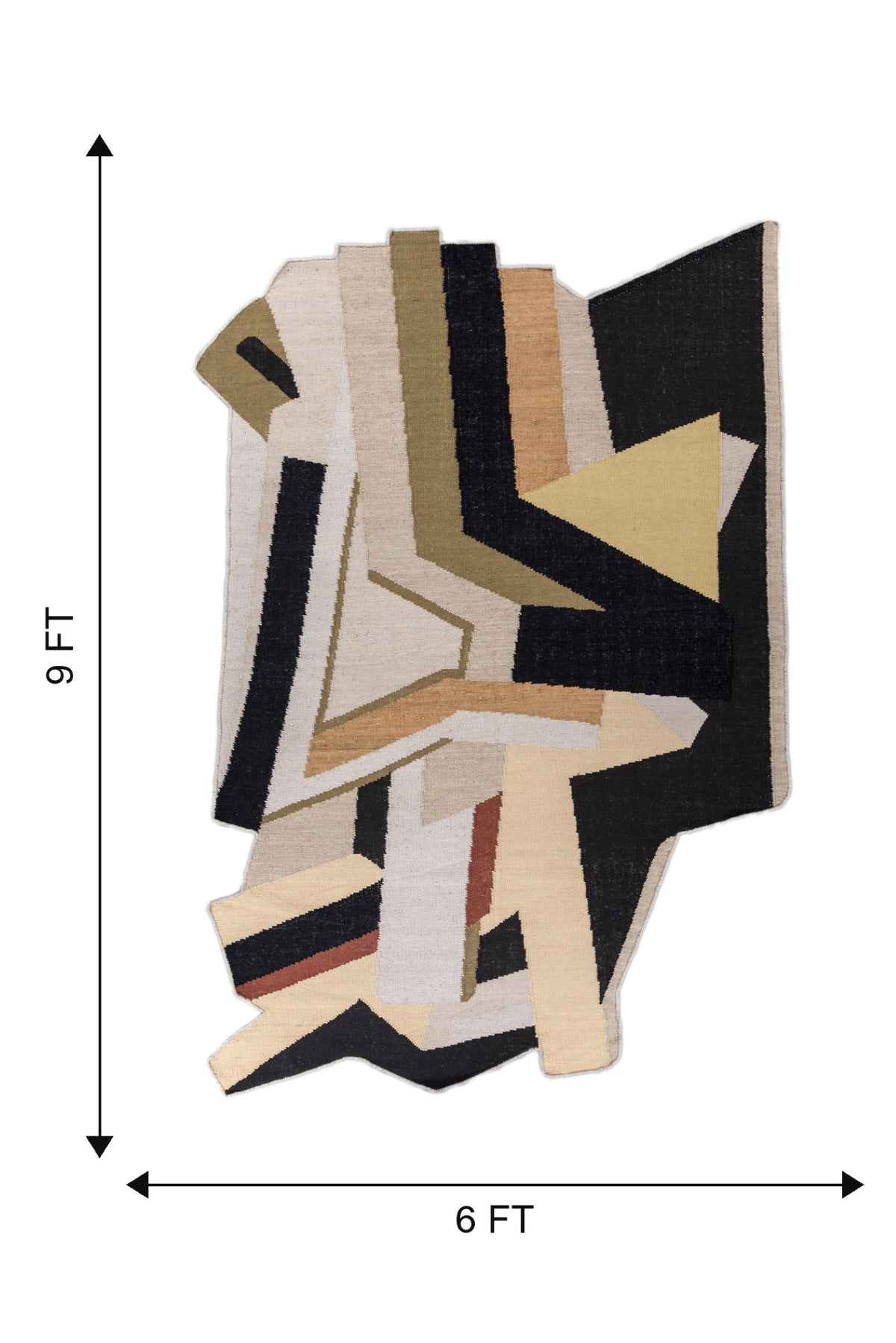 Jaipur Rugs Soft Abstract 6X9 Feet Rug| Caviar & Ebony Hand Knotted Dhurrie Carpet For Living Room
