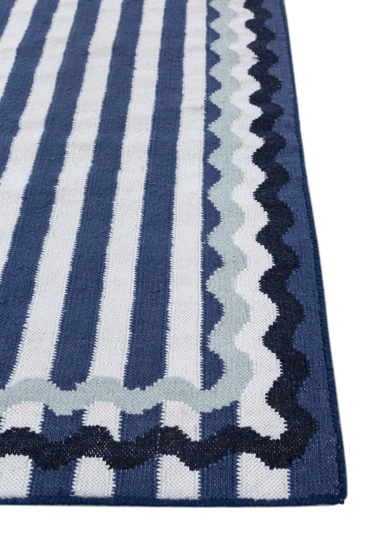 Jaipur Rugs Soft Striped 6X9 Feet Rug| Undyed White & Beige Hand Knotted Dhurrie Carpet For Living Room