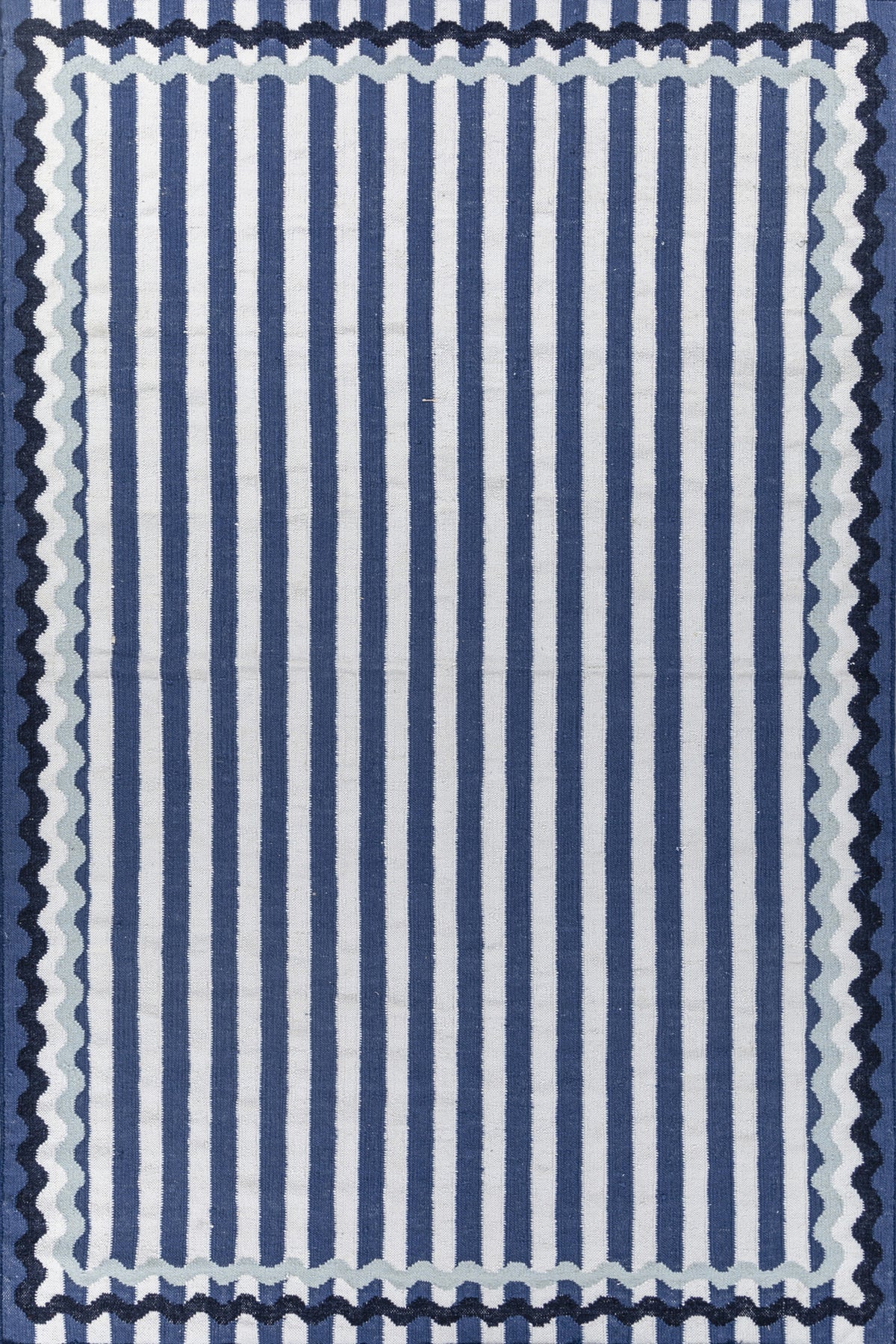 Jaipur Rugs Soft Striped 6X9 Feet Rug| Undyed White & Beige Hand Knotted Dhurrie Carpet For Living Room
