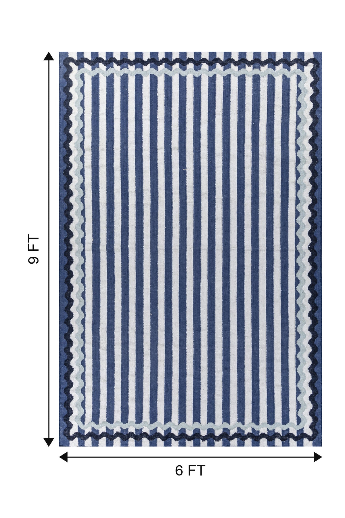Jaipur Rugs Soft Striped 6X9 Feet Rug| Undyed White & Beige Hand Knotted Dhurrie Carpet For Living Room
