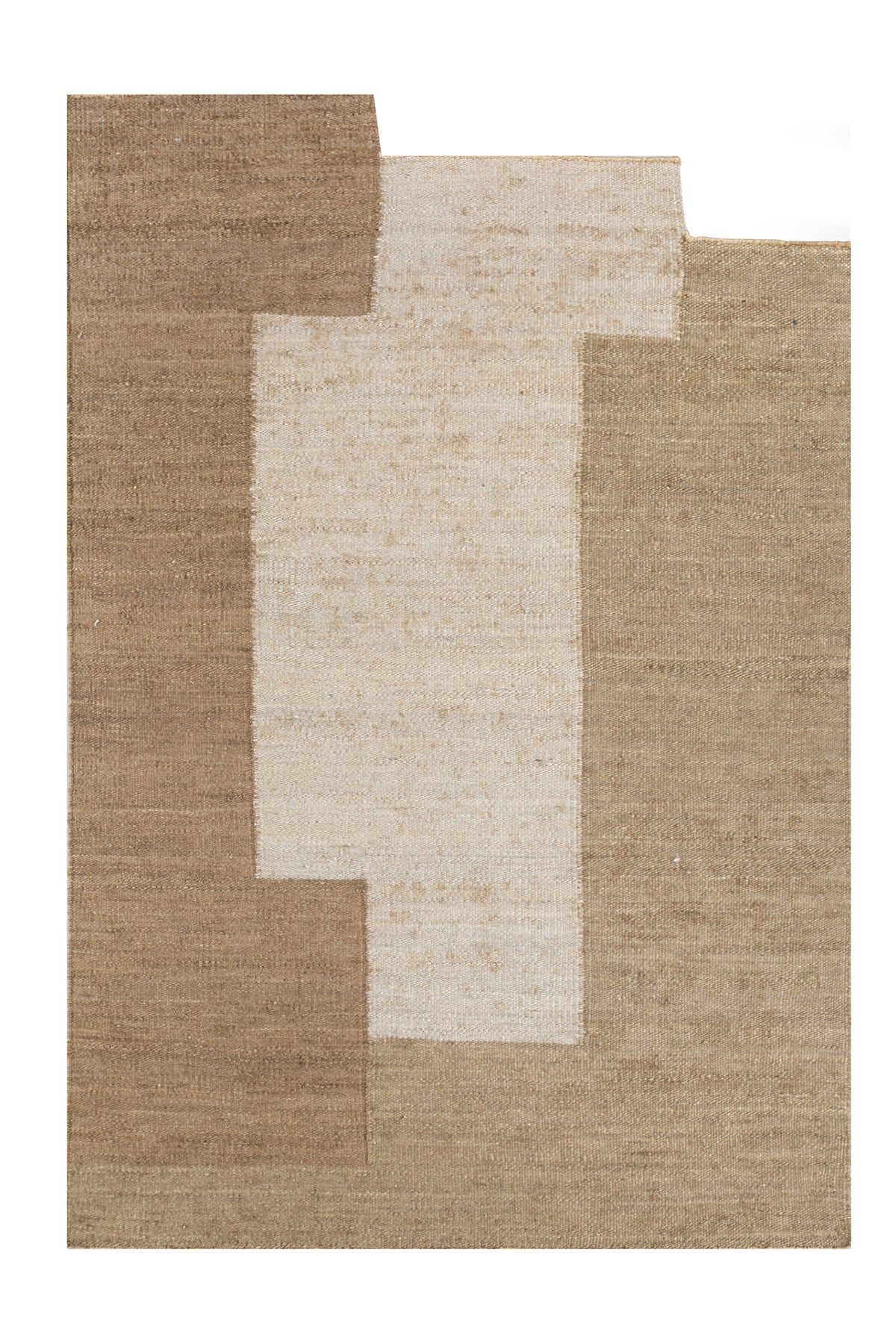 Jaipur Rugs Soft Geometric 5X8 Feet Rug| Peach & Mocha Hand Knotted Dhurrie Carpet For Living Room