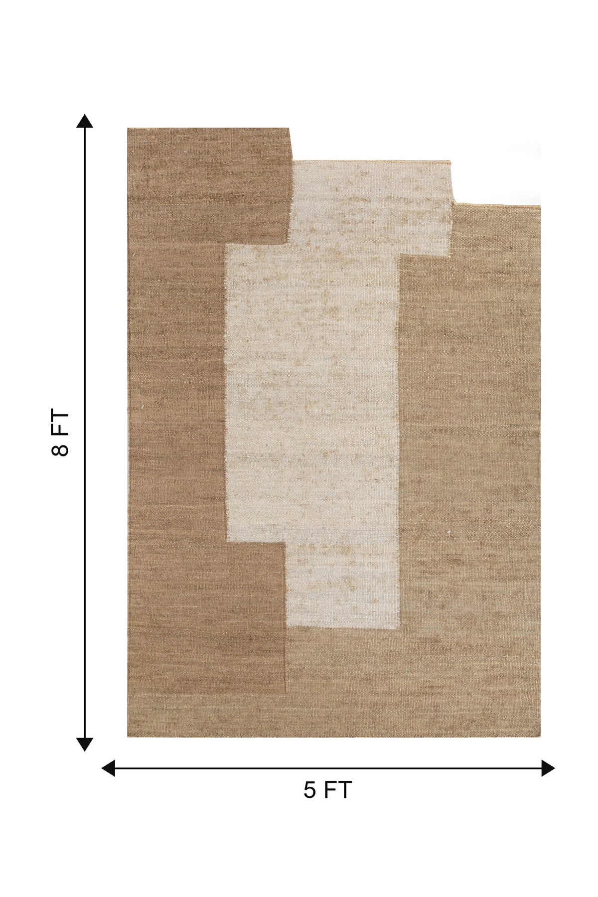 Jaipur Rugs Soft Geometric 5X8 Feet Rug| Peach & Mocha Hand Knotted Dhurrie Carpet For Living Room