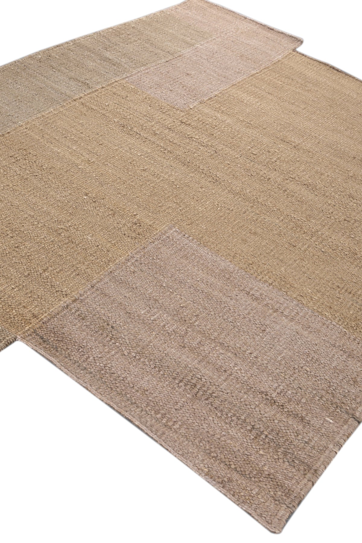 Jaipur Rugs Soft Geometric 5X8 Feet Rug| Oatmeal & Medium Brown Hand Knotted Dhurrie Carpet For Living Room