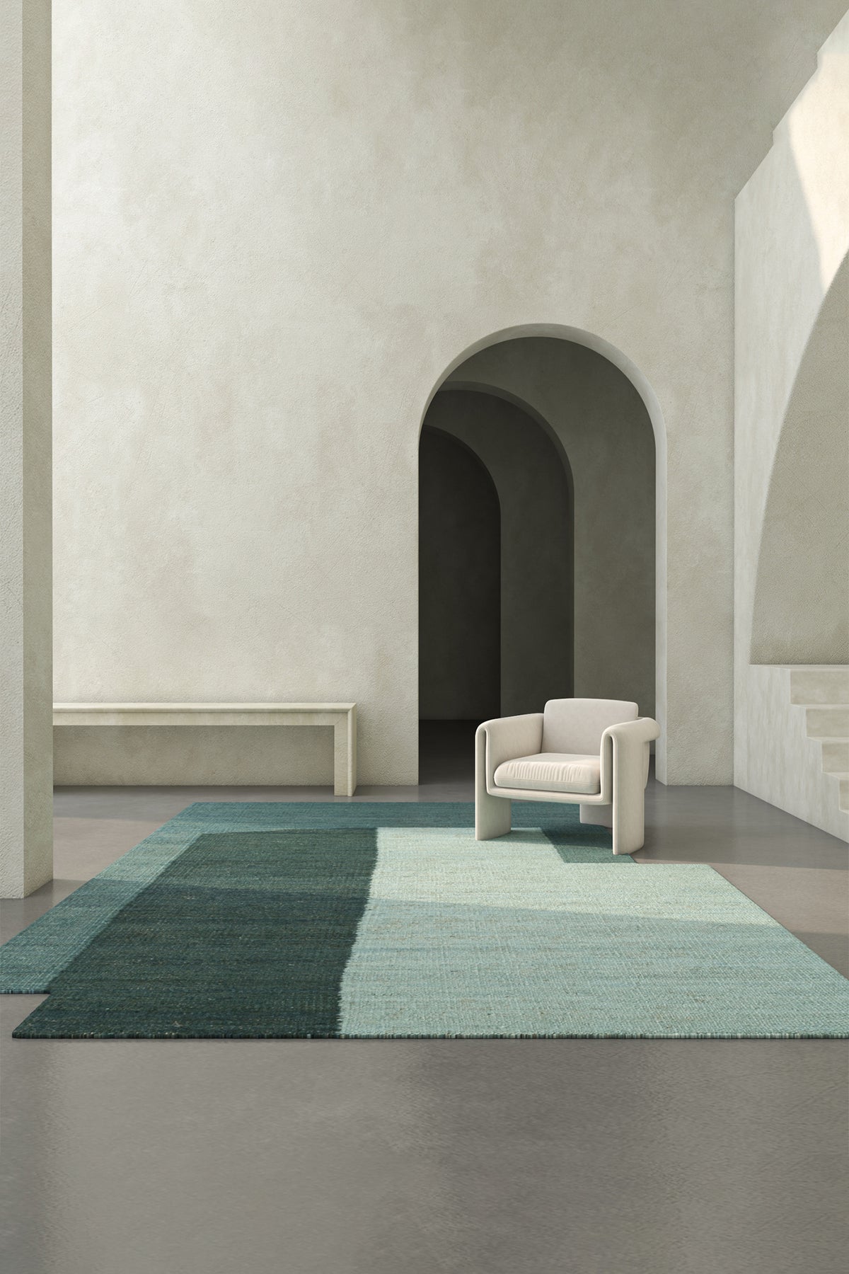 Jaipur Rugs Soft Geometric 6X9 Feet Rug| Light Turquoise & Green Blue Slate Hand Knotted Dhurrie Carpet For Living Room