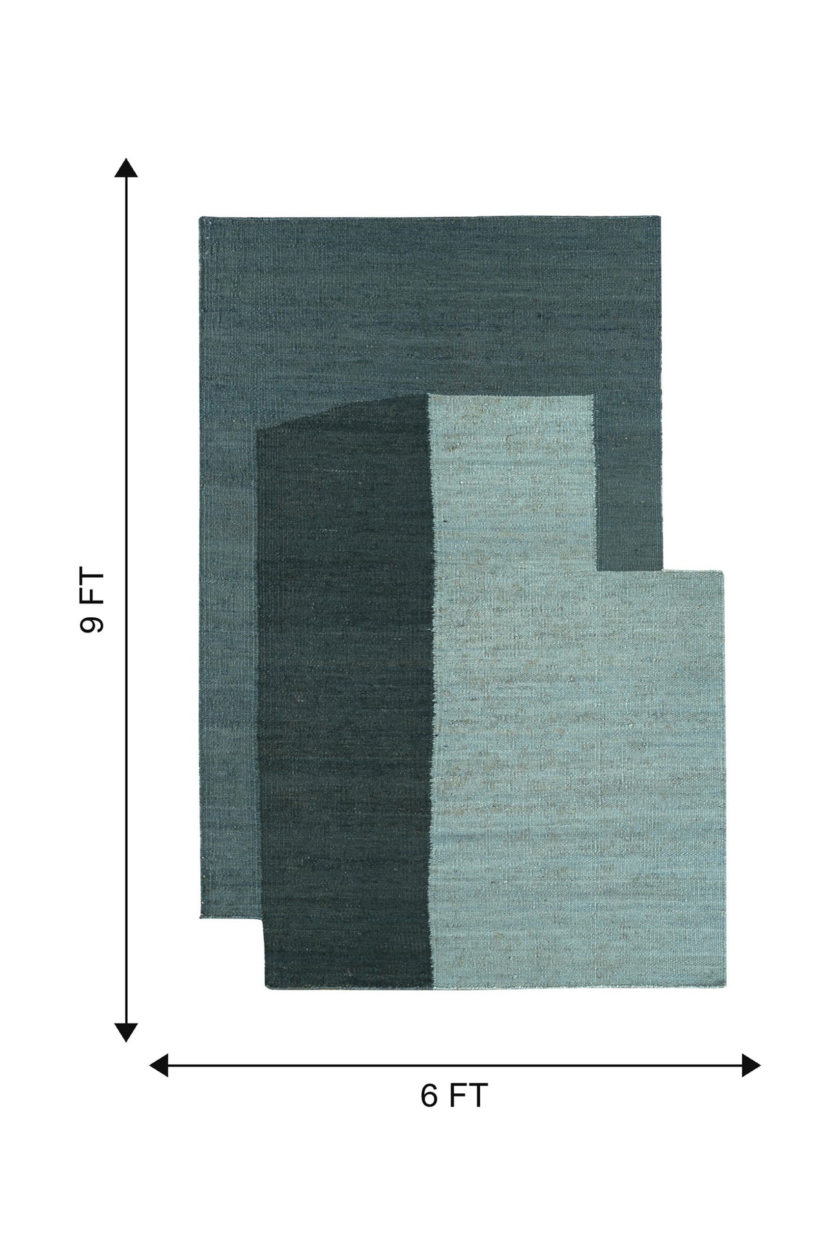 Jaipur Rugs Soft Geometric 6X9 Feet Rug| Light Turquoise & Green Blue Slate Hand Knotted Dhurrie Carpet For Living Room