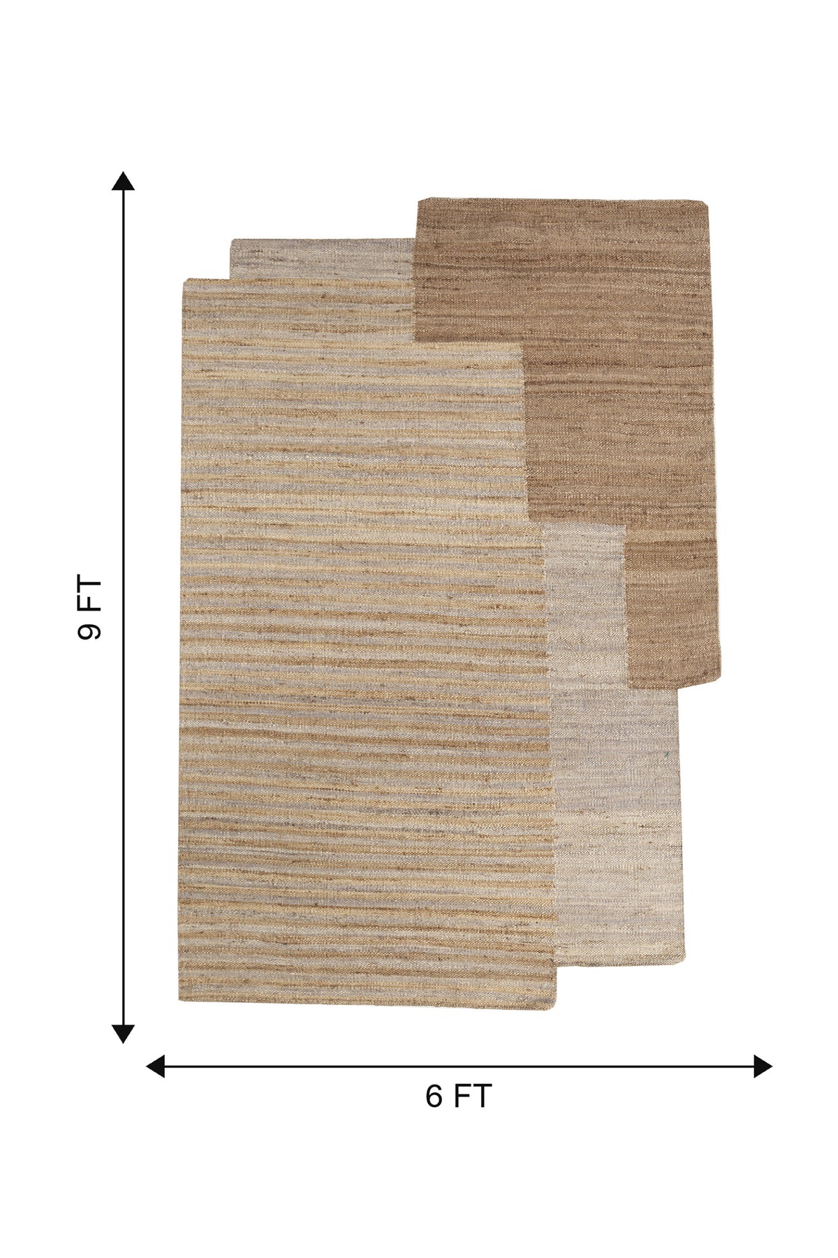 Jaipur Rugs Soft Geometric 6X9 Feet Rug| Silver Mink & Oatmeal Hand Knotted Dhurrie Carpet For Living Room