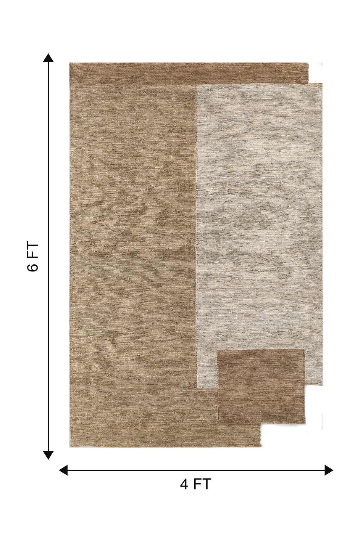 Jaipur Rugs Soft Geometric 4X6 Feet Rug| Peach & Cloud White Hand Knotted Dhurrie Carpet For Living Room