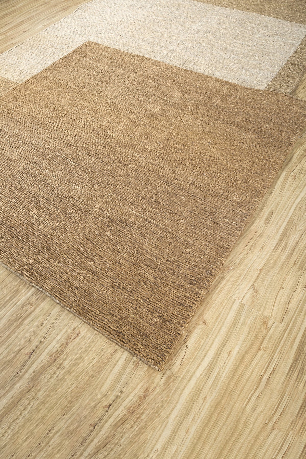 Jaipur Rugs Soft Geometric 6X9 Feet Rug| Mocha & Cloud White Hand Knotted Dhurrie Carpet For Living Room