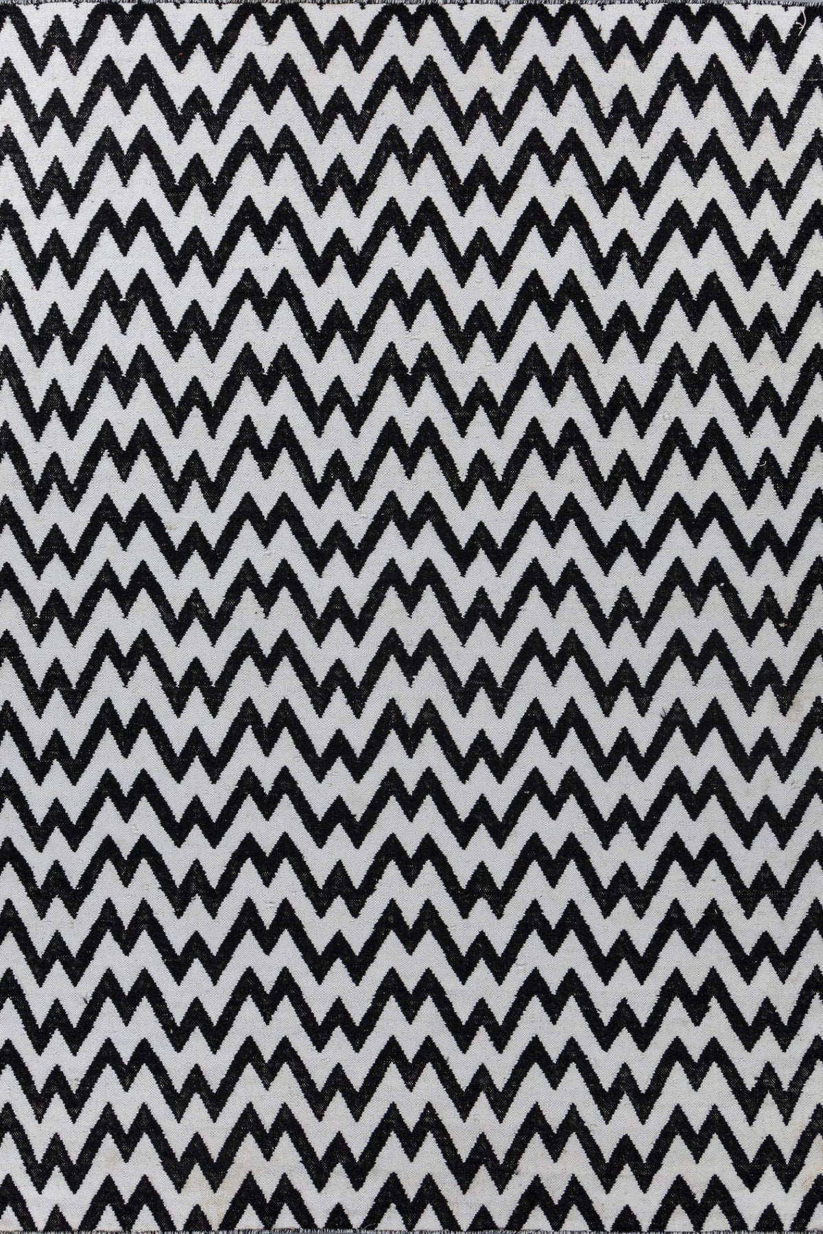Jaipur Rugs Soft Chevron 5X8 Feet Rug| Ebony & Undyed White Hand Knotted Dhurrie Carpet For Living Room