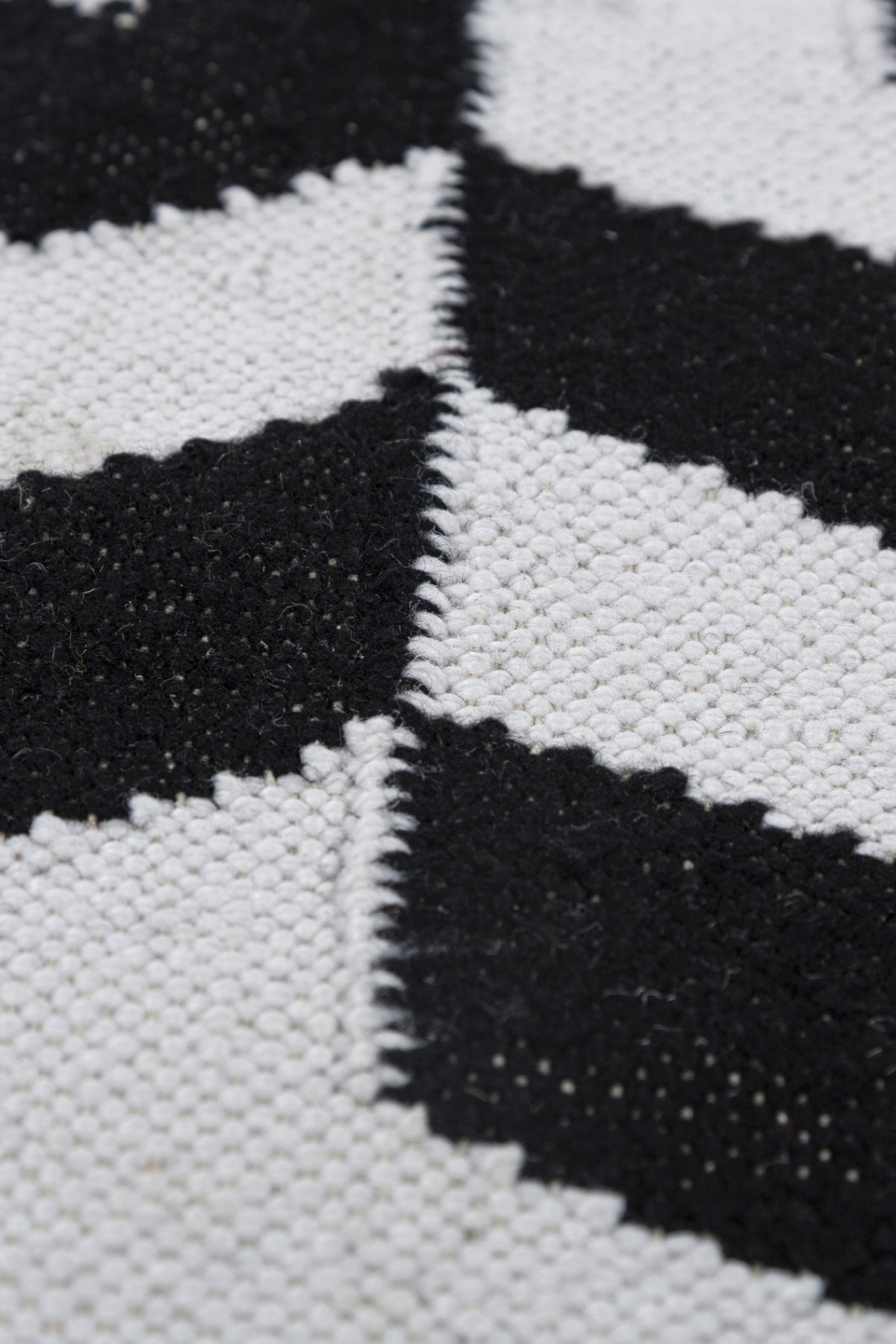 Jaipur Rugs Soft Geomatric 6X9 Feet Rug| Ebony & Undyed White Hand Knotted Dhurrie Carpet For Living Room
