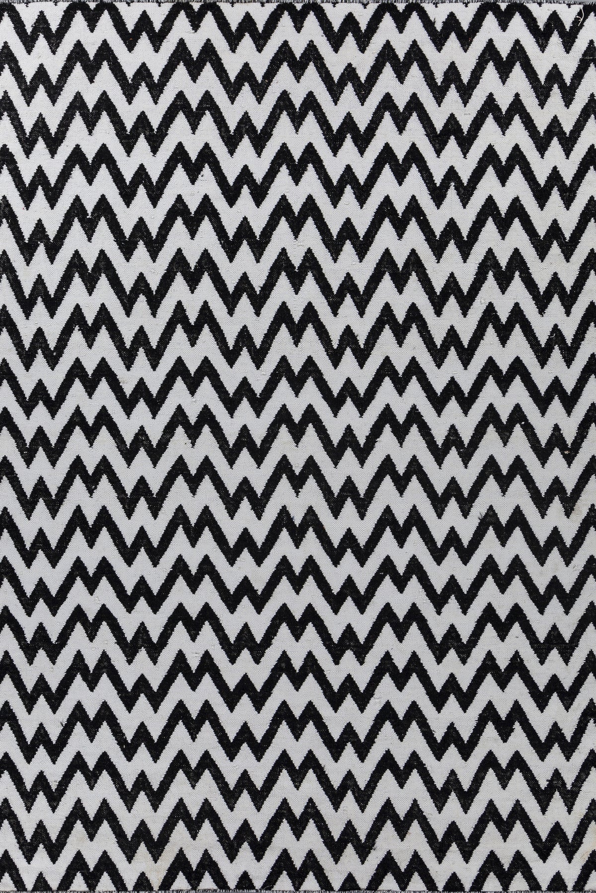 Jaipur Rugs Soft Chevron 6X9 Feet Rug| Ebony & Undyed White Hand Knotted Dhurrie Carpet For Living Room