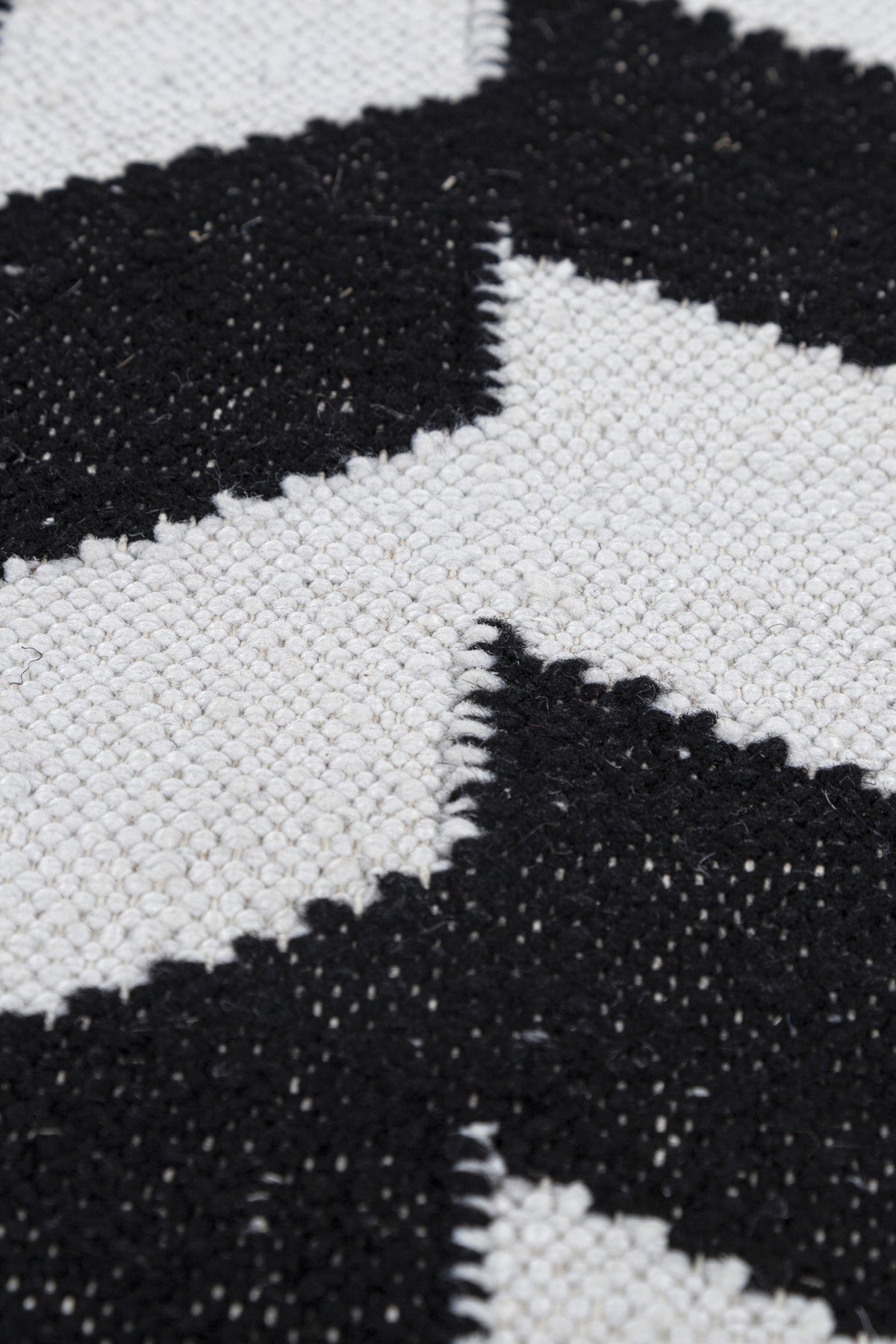 Jaipur Rugs Soft Geometric 6X9 Feet Rug| Ebony & Undyed White Hand Knotted Dhurrie Carpet For Living Room