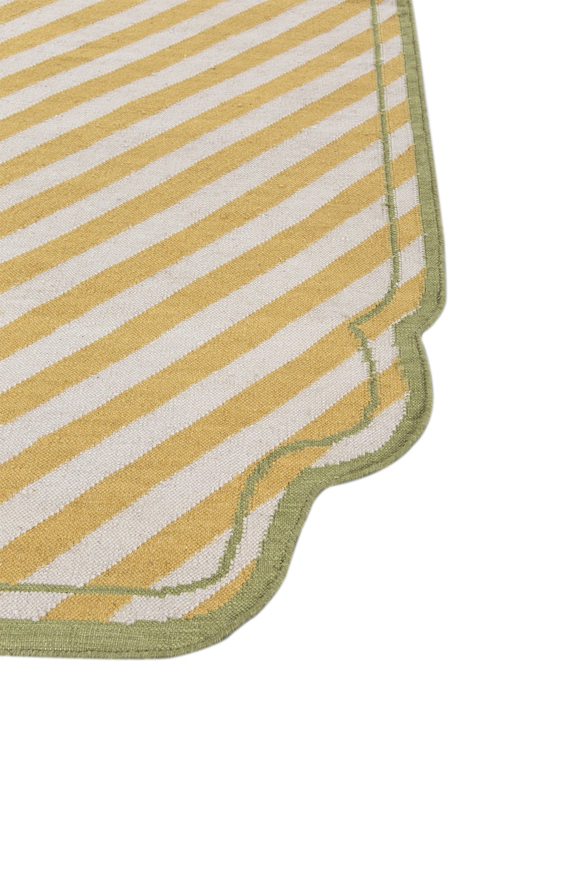 Jaipur Rugs Soft Striped 5X8 Feet Rug| White & Nugget Gold Hand Knotted Dhurrie Carpet For Living Room